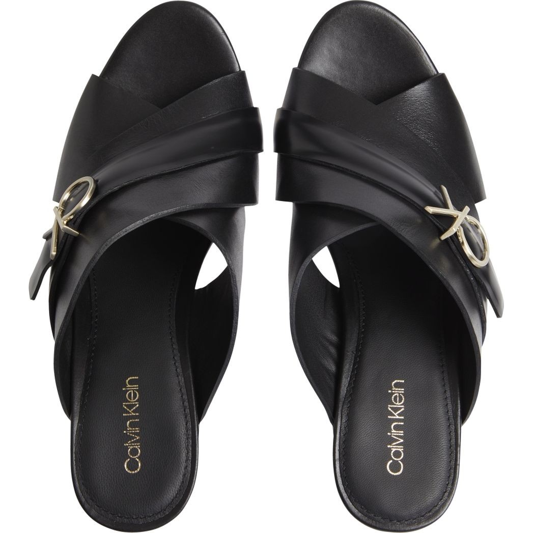 CALVIN KLEIN Basutės moterims, Juoda, X SLIDE SANDAL 85 W/HW 3