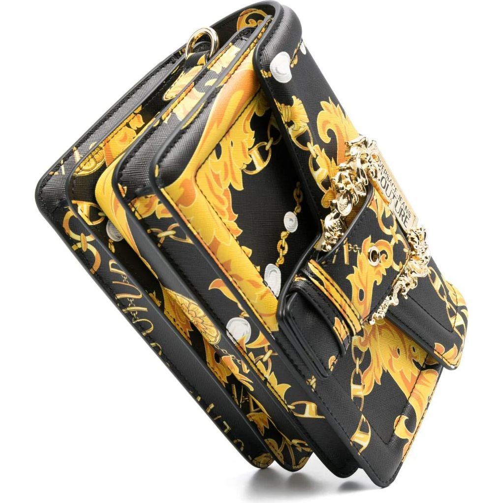 VERSACE JEANS CUTURE Rankinė, krepšys moterims, BLACK/GOLD, Couture  a spalla bag 3