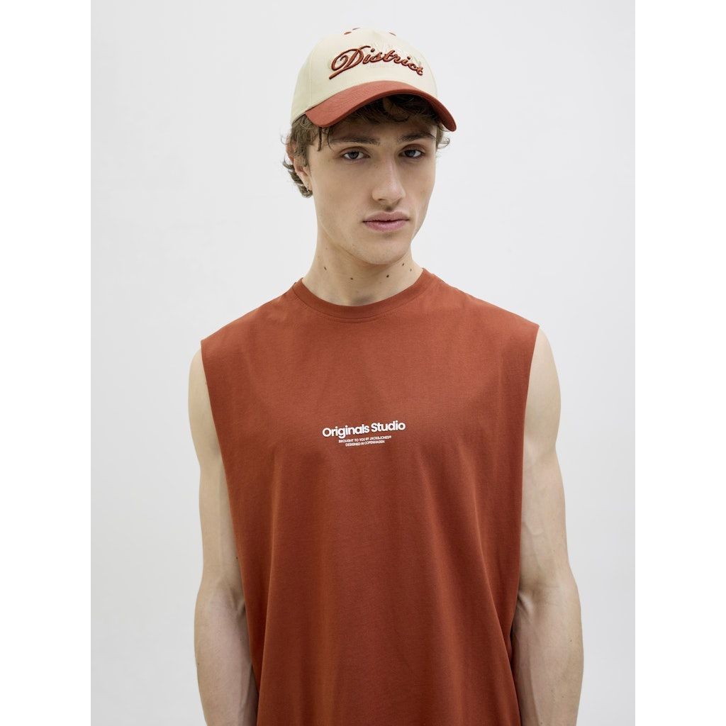 JACK & JONES Kepurė vyrams, Raudona, Base district cap 4