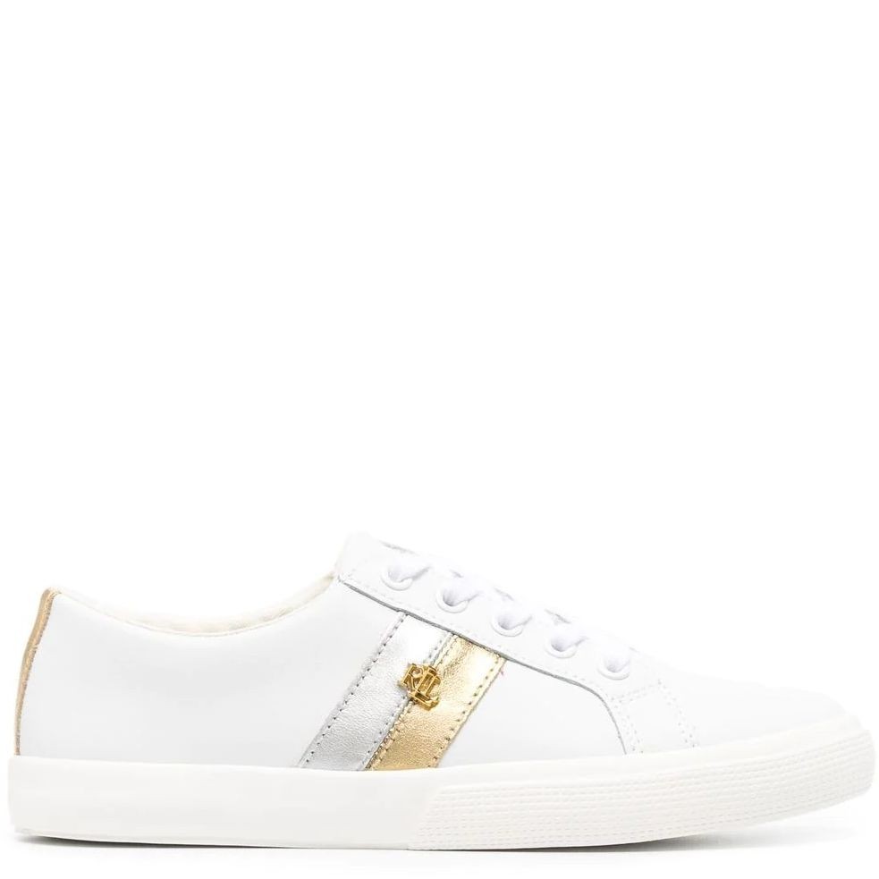LAUREN RALPH LAUREN Sportiniai bateliai moterims, Balta, Janson ii leather sneakers 2