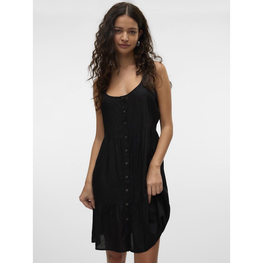 VERO MODA Mini suknelė moterims, Juoda, Bumpy short singlet dress 6