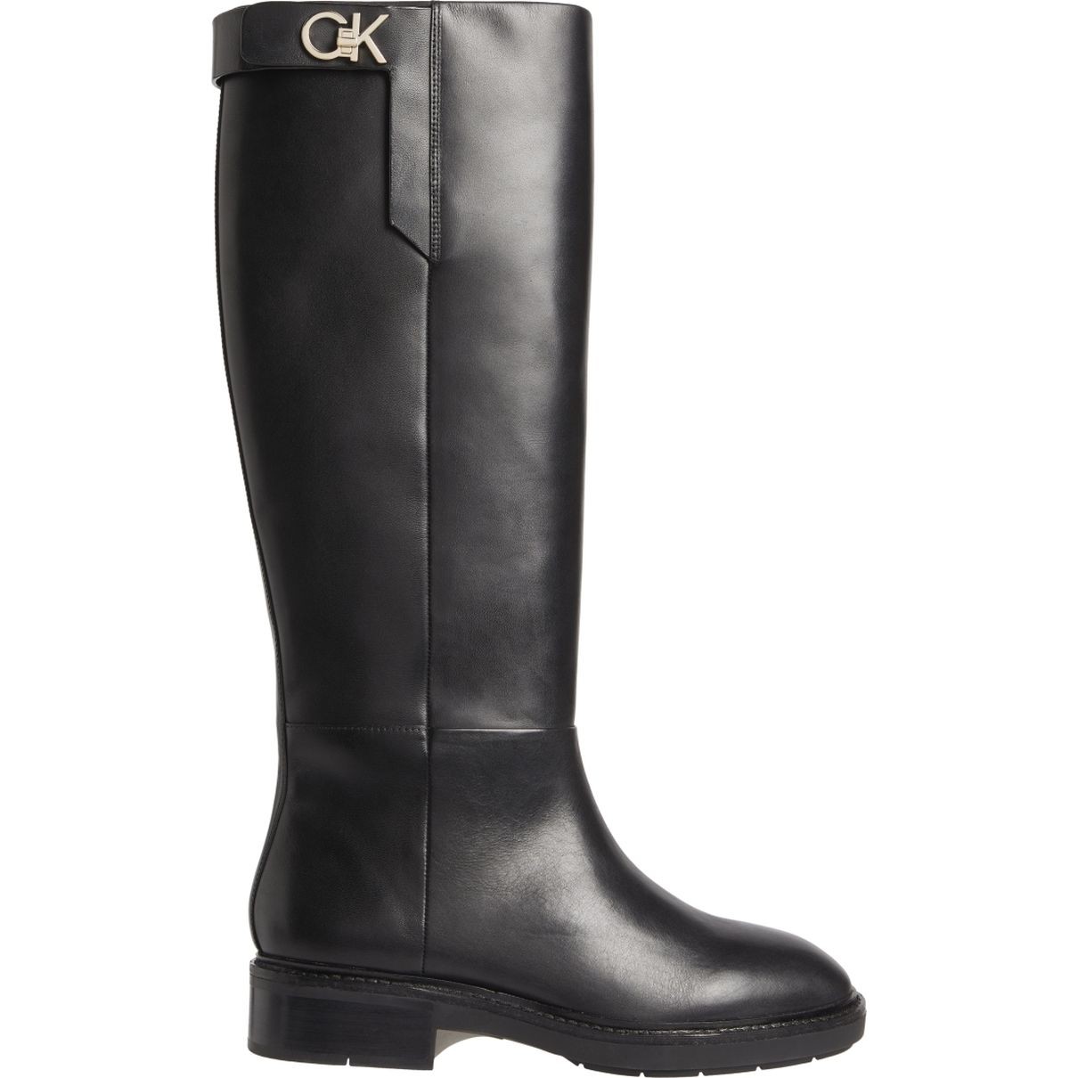 CALVIN KLEIN Auliniai moterims, Juoda, RUBBER SOLE KNEE BOOT W HW 2