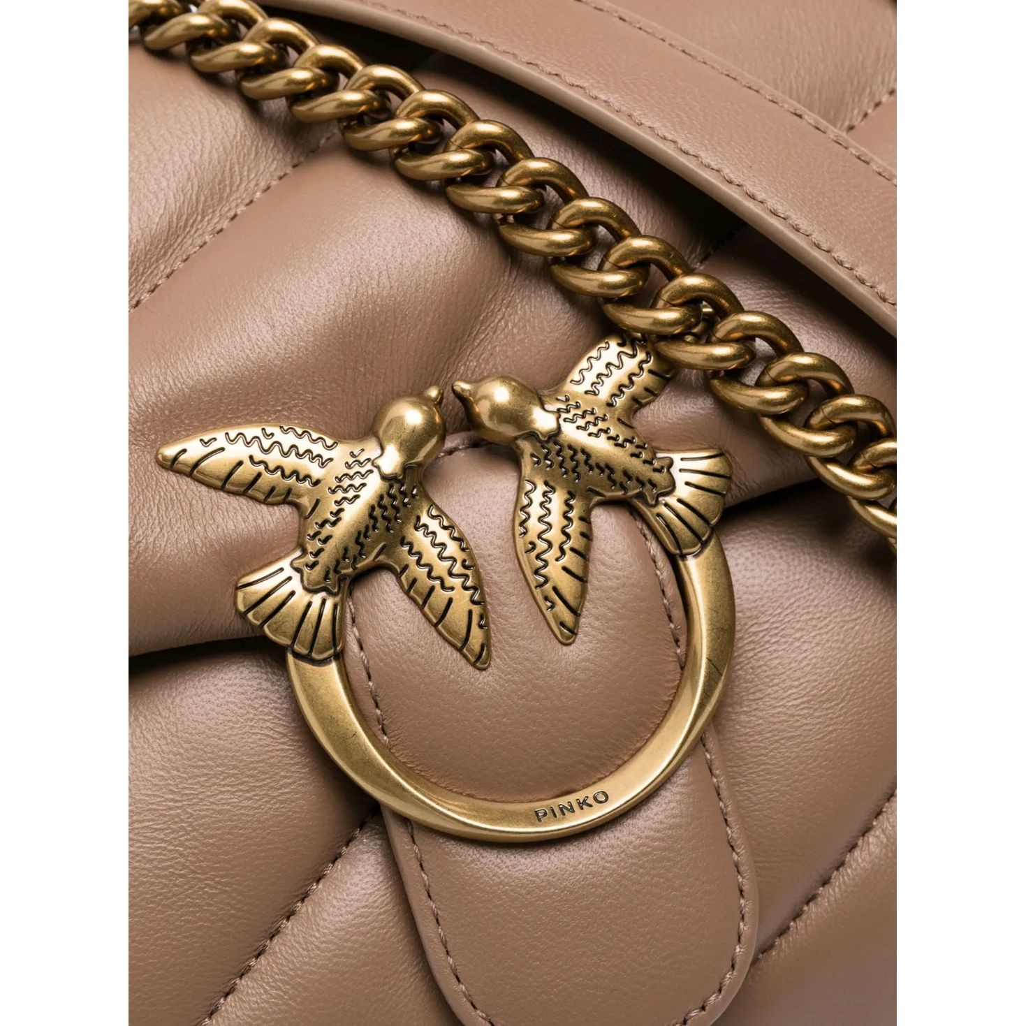 PINKO Rankinė per petį moterims, Ruda, Love puff classic shoulder bag 3