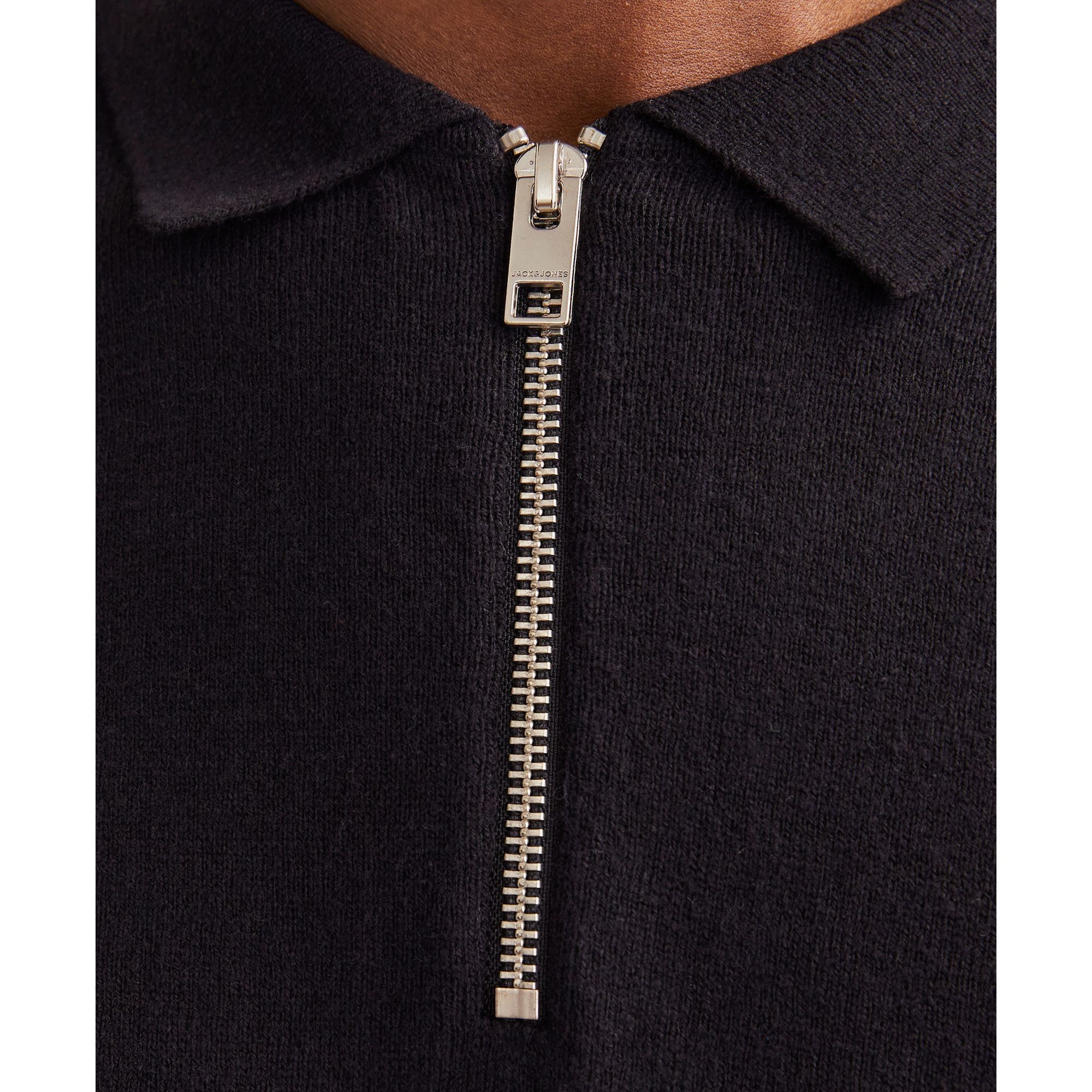 JACK & JONES Megztinis vyrams, Juoda, Emil knit polo half zip 6