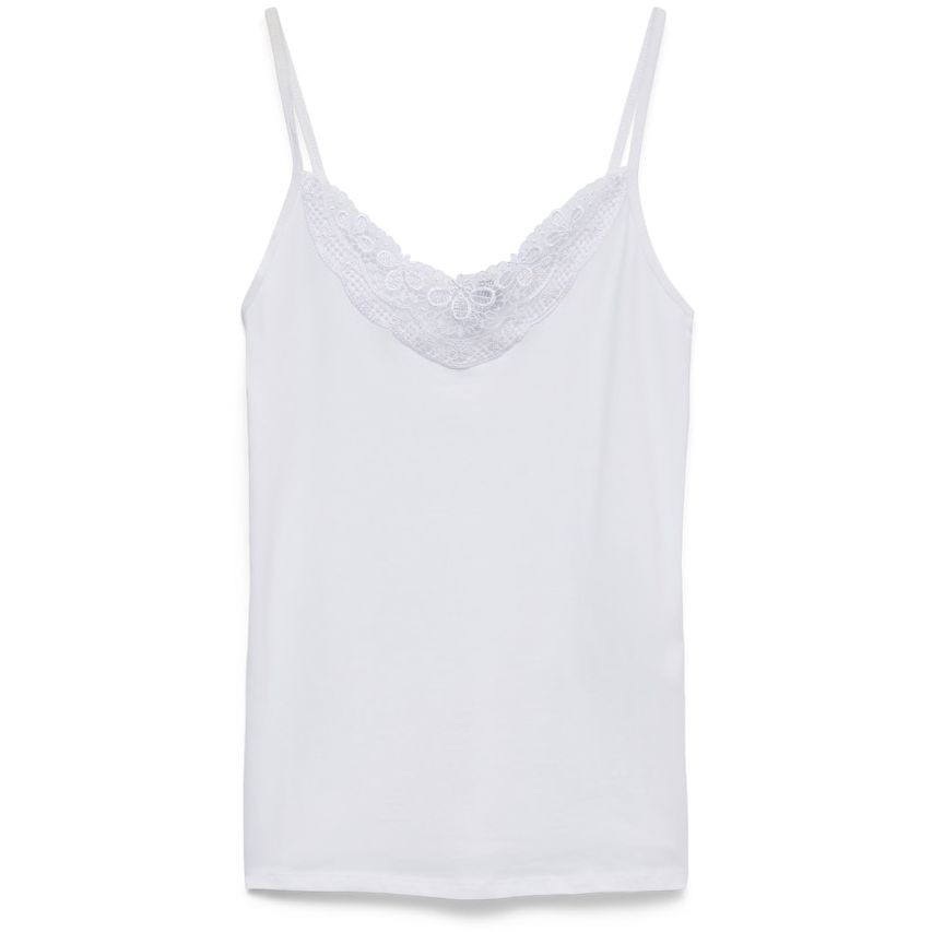 VERO MODA Marškinėliai moterims, Balta, VMINGE LACE SINGLET 1