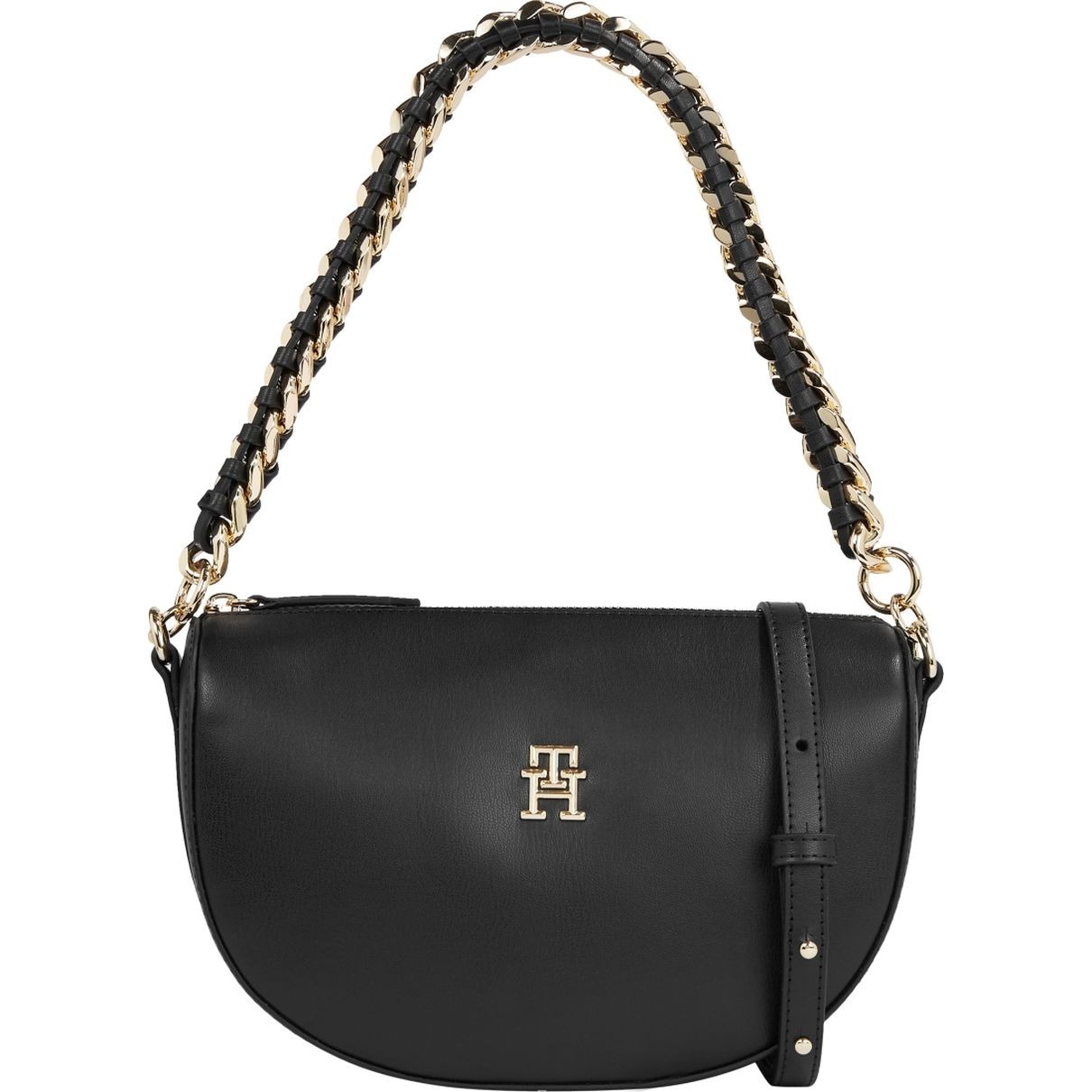 TOMMY HILFIGER Rankinė per petį moterims, Juoda, Feminine half moon crossover 1
