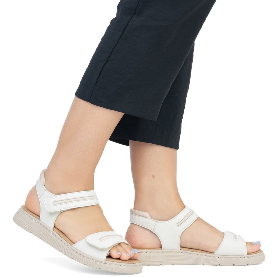 RIEKER Basutės moterims, Balta, SANDALS 2
