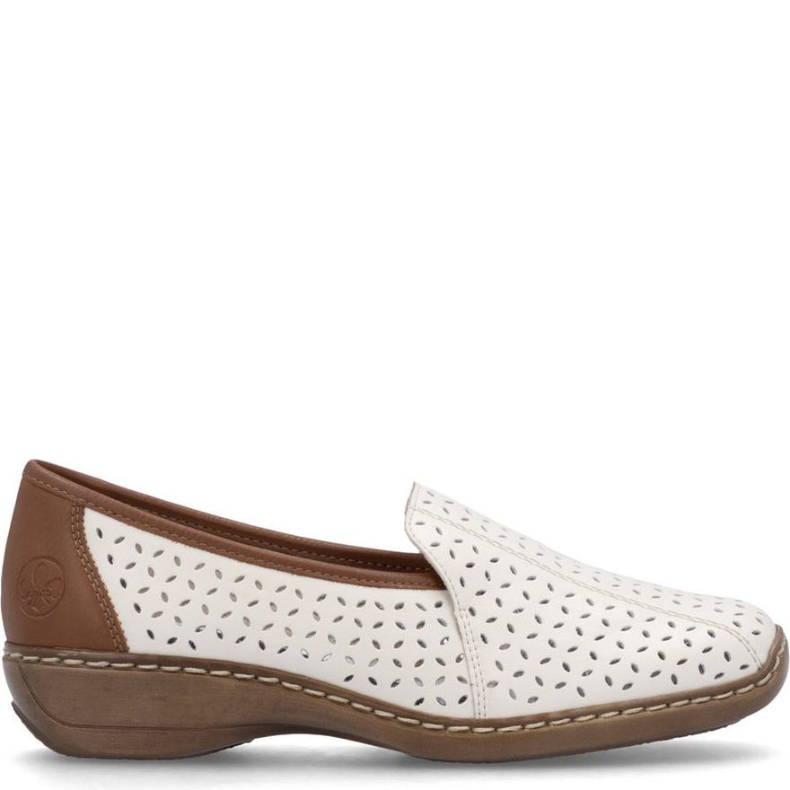 RIEKER Loaferiai moterims, Balta, Slipper 2