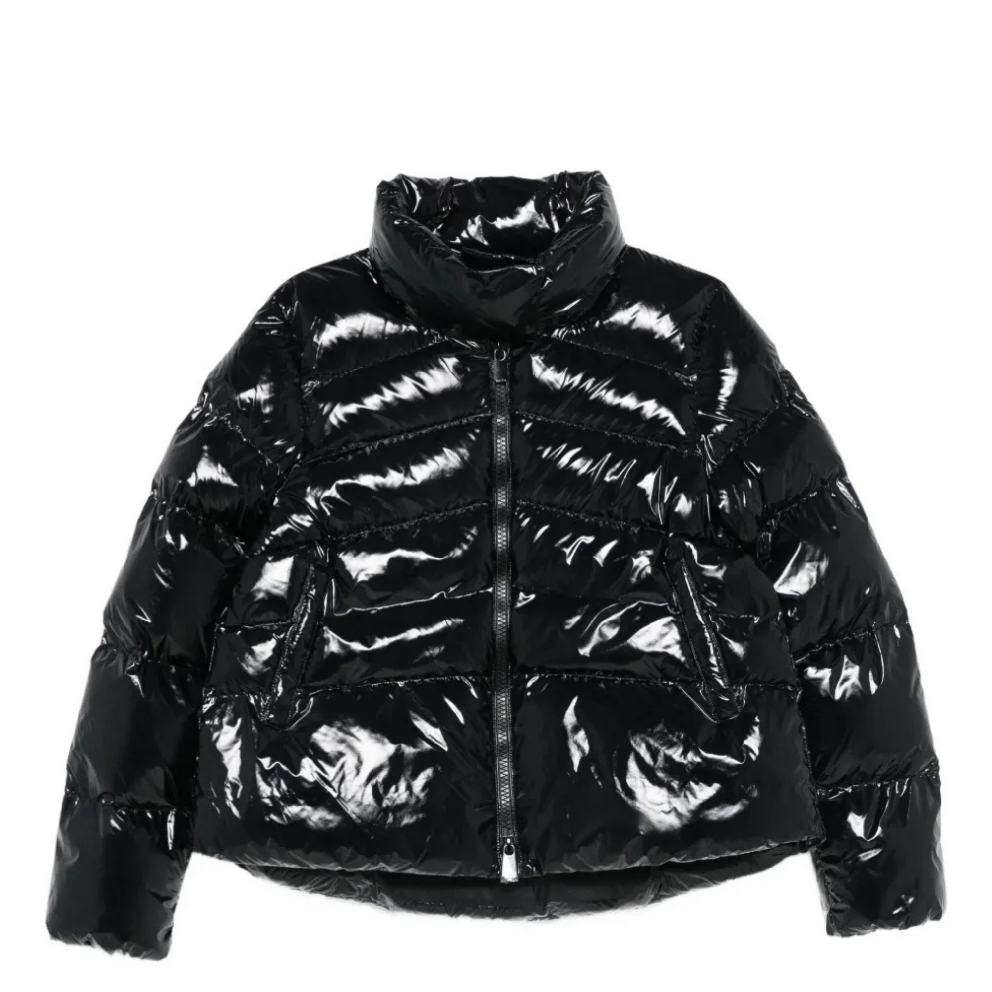 PINKO Pūkinė striukė moterims, Juoda, Mirco caban 1