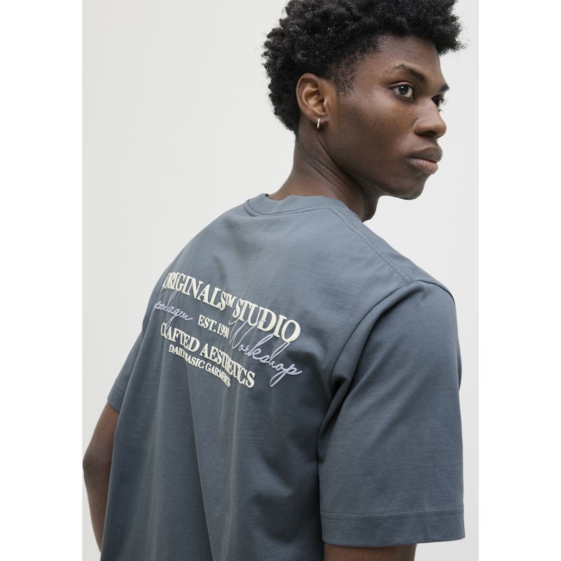 JACK & JONES Marškinėliai vyrams, Žalia, Islington type tee 6