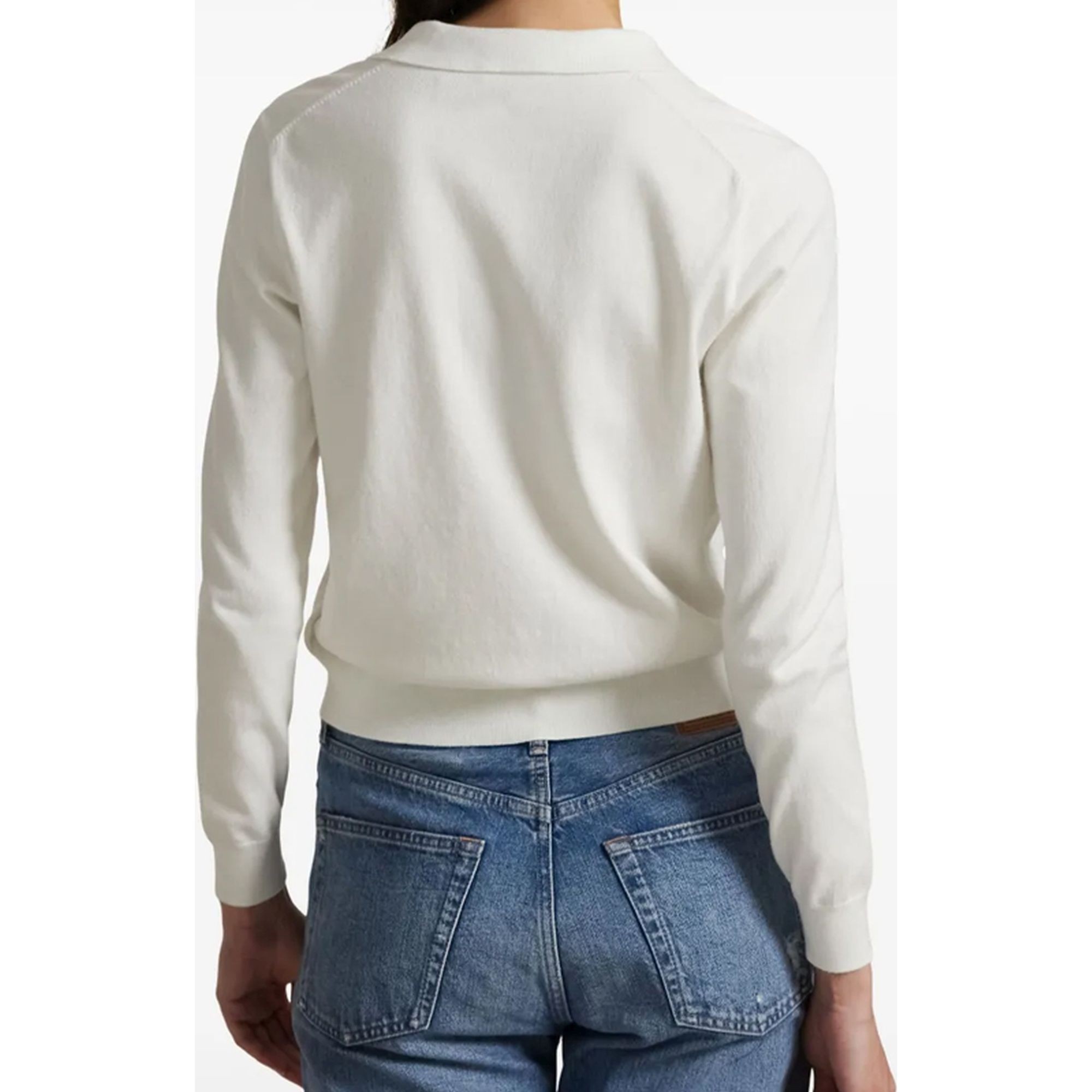 POLO RALPH LAUREN Kardiganas moterims, Balta, Sweater-cardigan 3