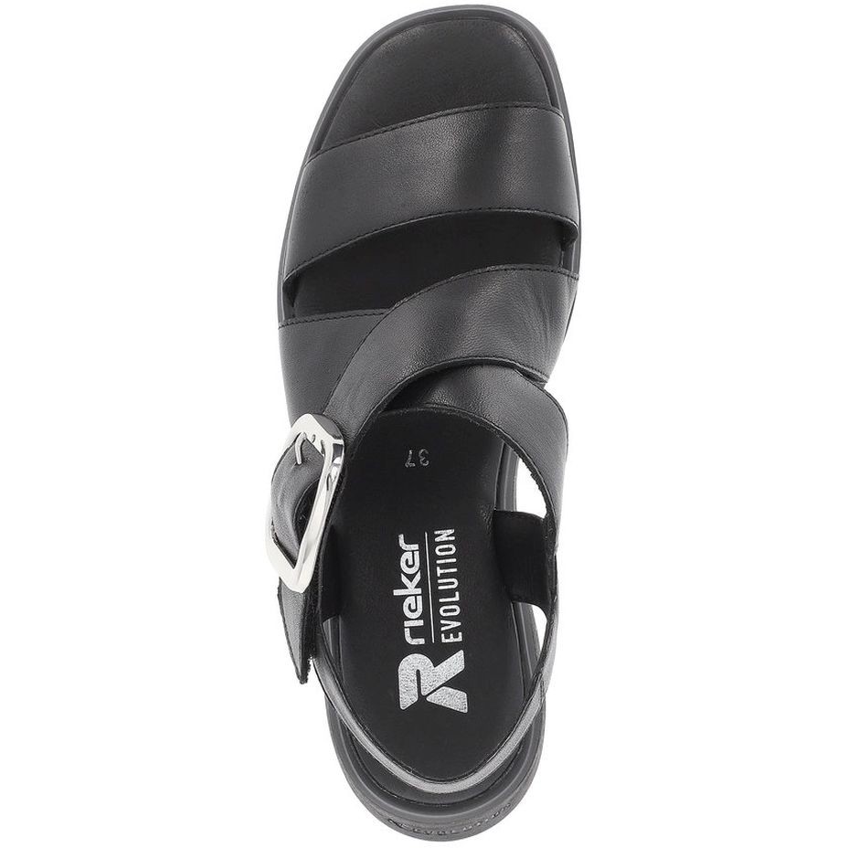 RIEKER Basutės moterims, Juoda, SANDALS 6