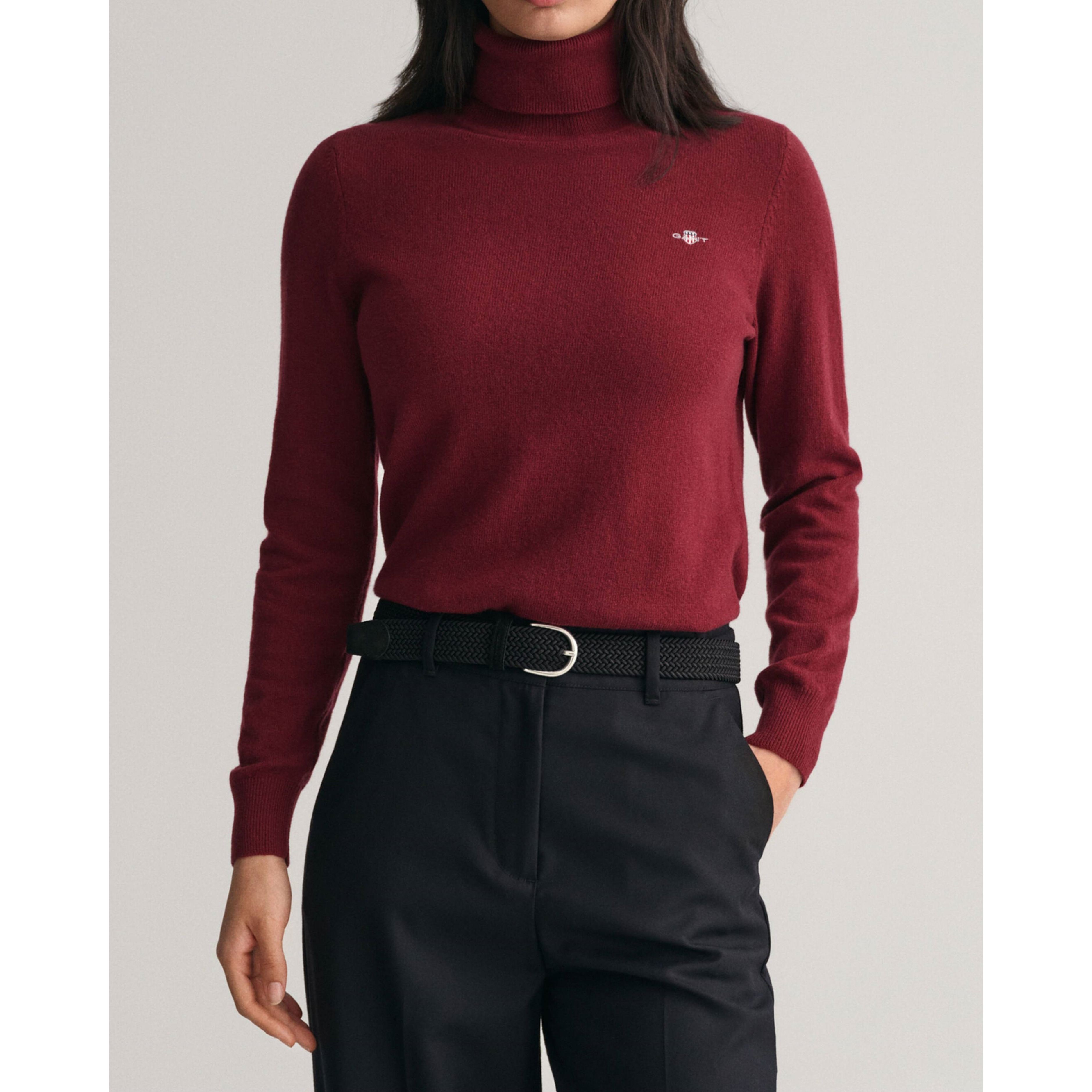 GANT Megztinis moterims, Raudona, EXTRAFINE ROLLNECK 2