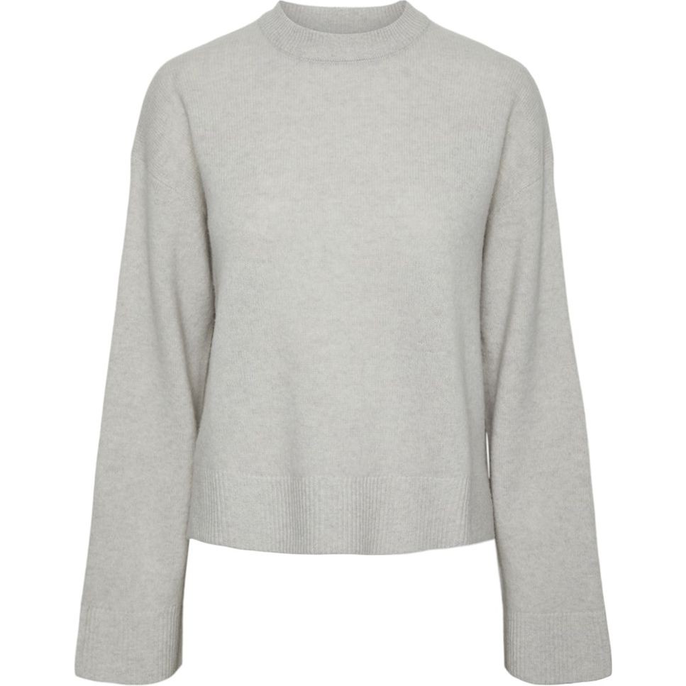 PIECES Megztinis moterims, Gray, Nalia o-neck wool knit 1