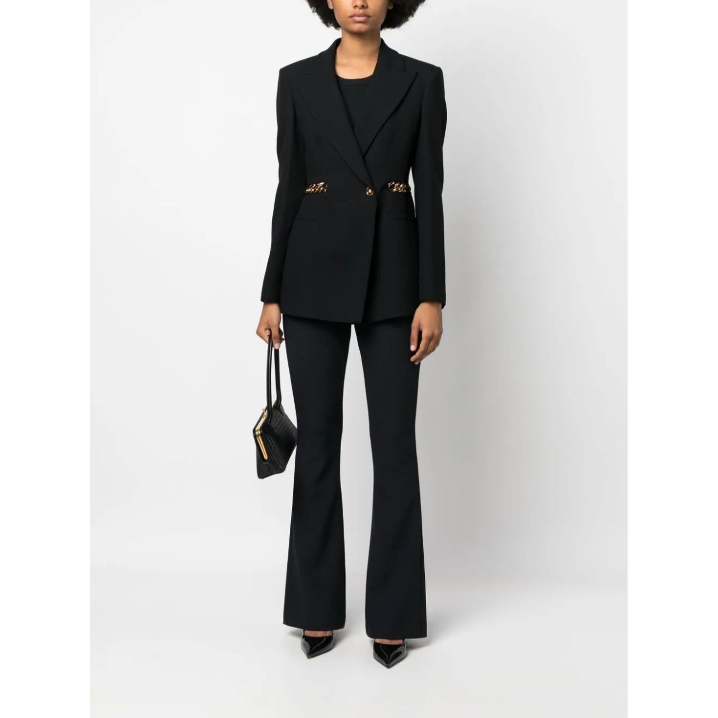 VERSACE JEANS CUTURE Laisvalaikio kelnės moterims, Juoda, Trousers cadi stretch 2