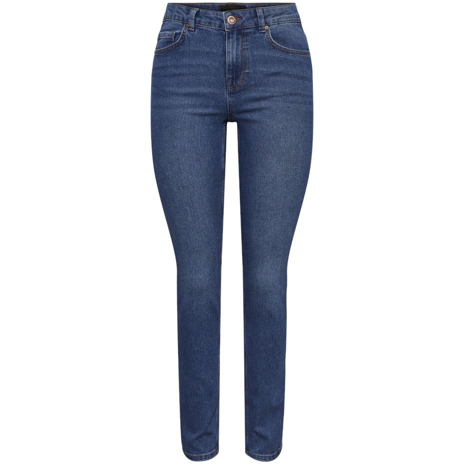 PIECES Slim džinsai moterims, Mėlyna, PCNUNNA MW SLIM MB10 1