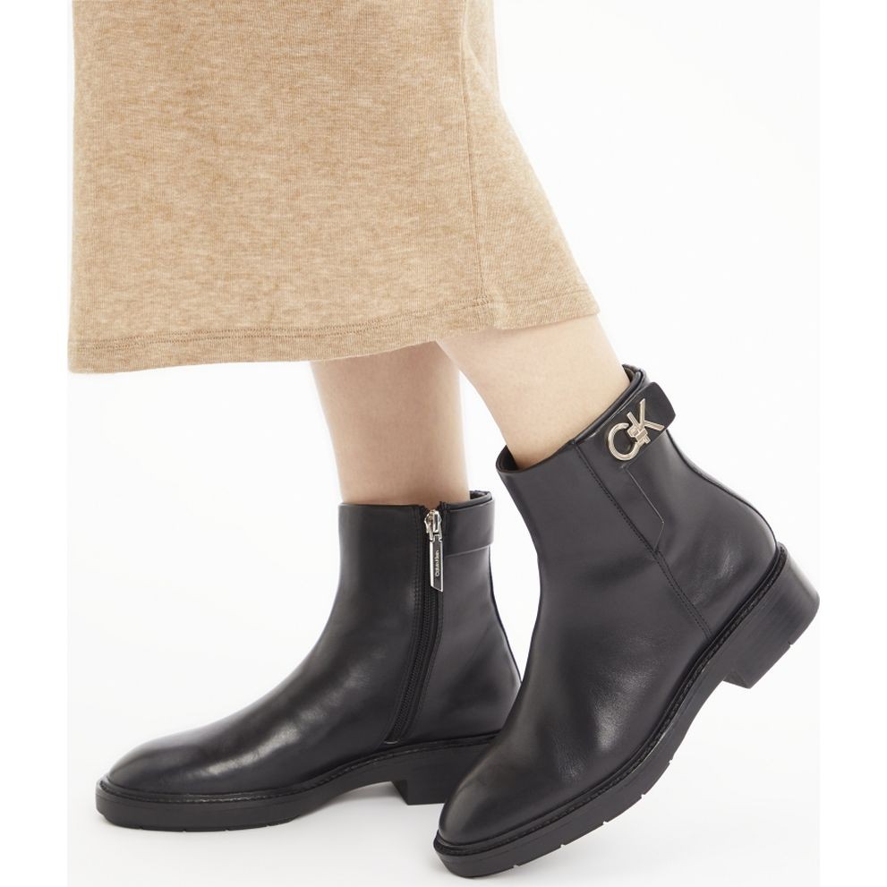 CALVIN KLEIN Aulinukai moterims, Juoda, RUBBER SOLE ANKLE BOOT WHW-LTH 6