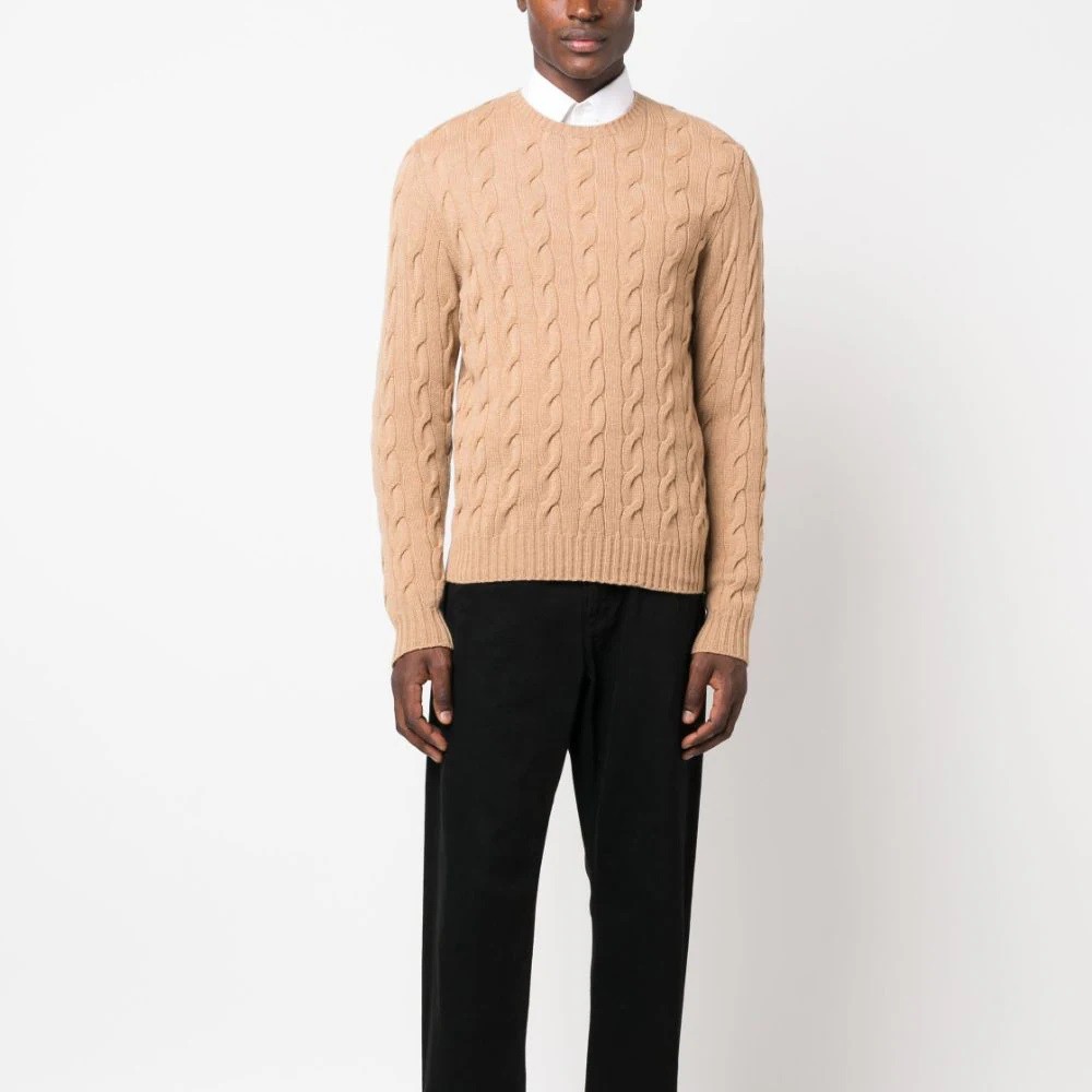 RALPH LAUREN PURPLE Sportinis nertinis vyrams, Ruda, Cable cn long sleeve sweater 2