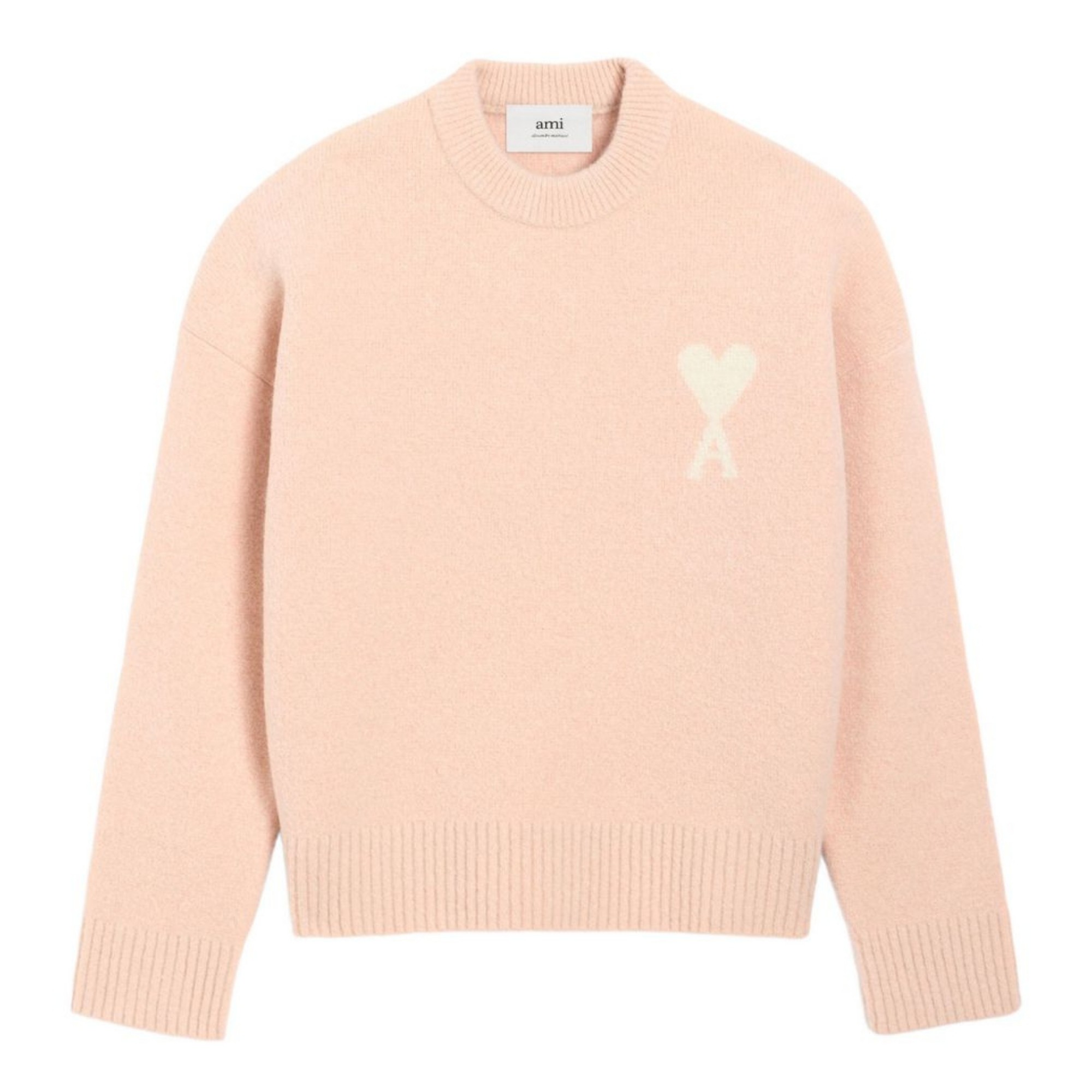 AMI PARIS Megztinis, Smėlio, Ami de coeur crewneck sweater 1