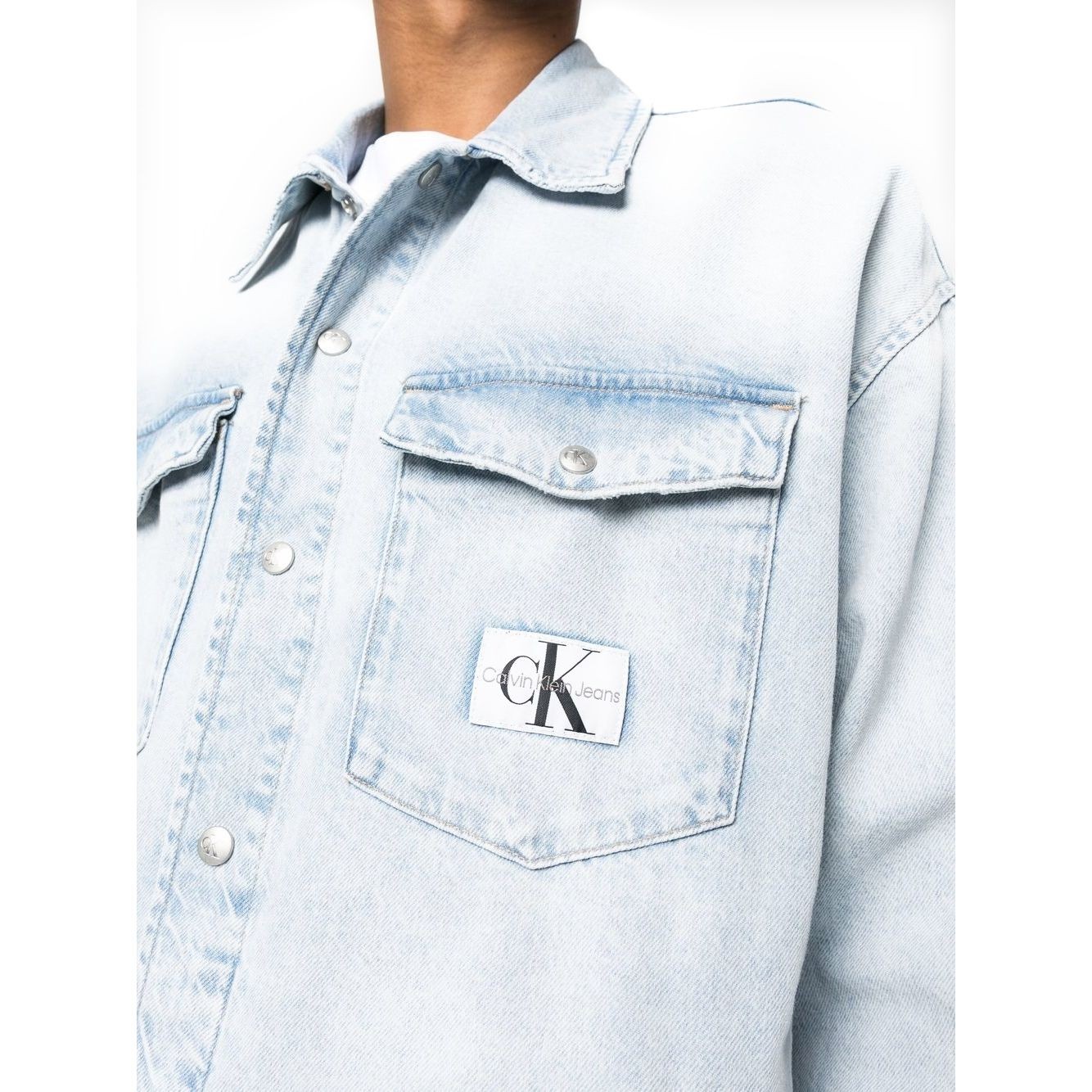 CALVIN KLEIN JEANS Džinsinis švarkas vyrams, Mėlyna, Oversized utility shirt jacket 2