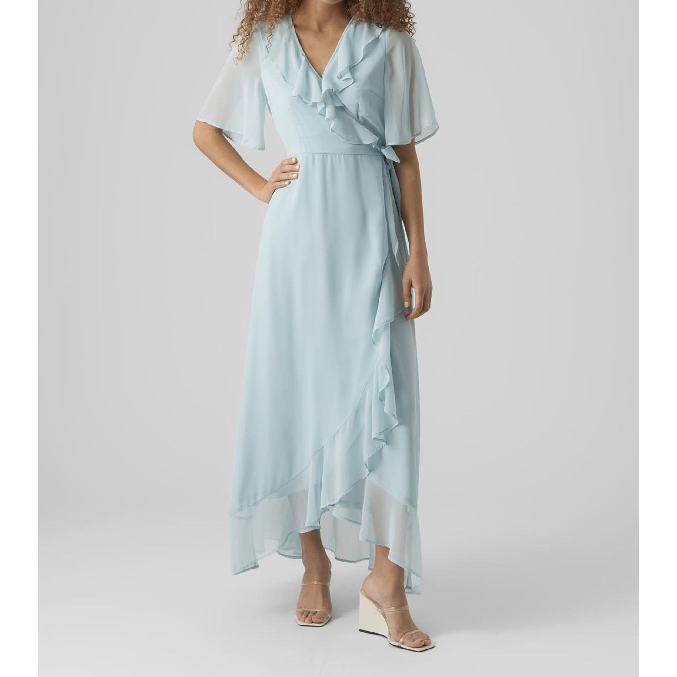 VERO MODA Maxi suknelė moterims, Mėlyna, VMSILLE 2/4 SL WRAP M 3