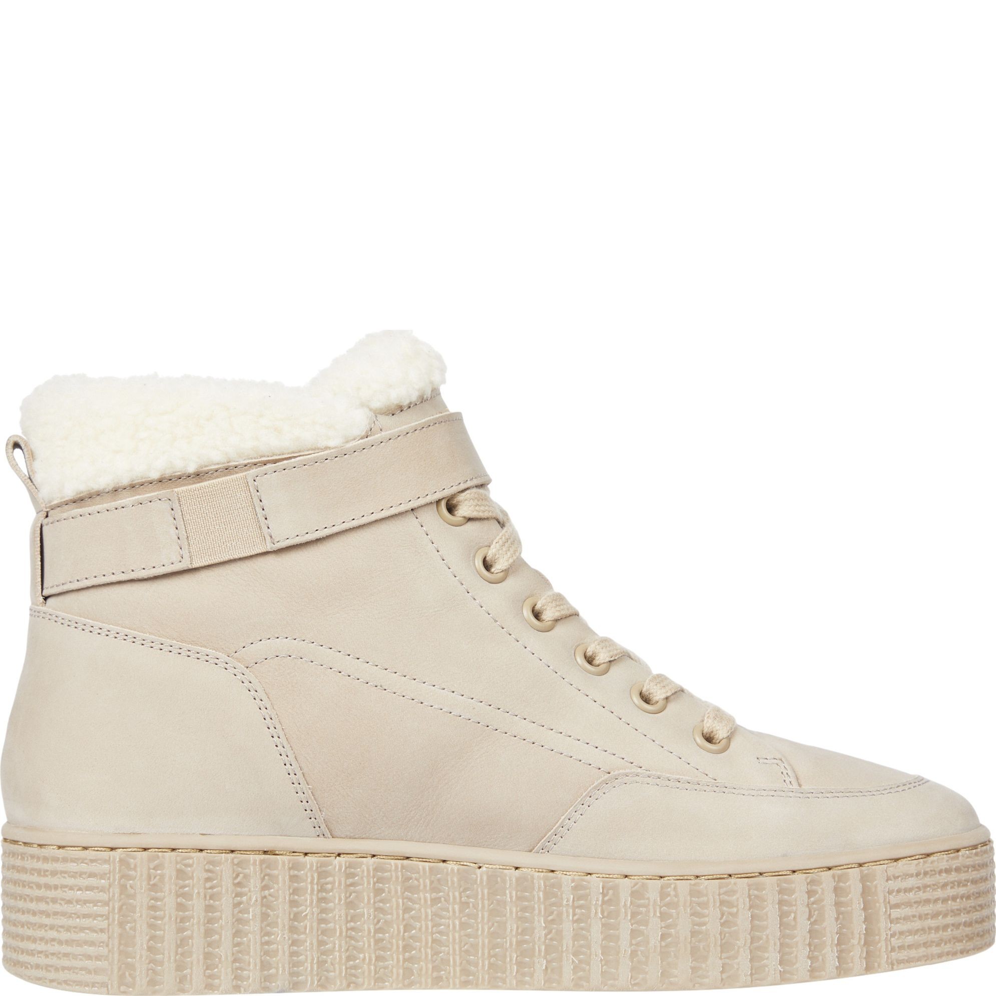 TOMMY HILFIGER Pašiltinti aulinukai moterims, Smėlio, Faux fur low lace-up booties 2