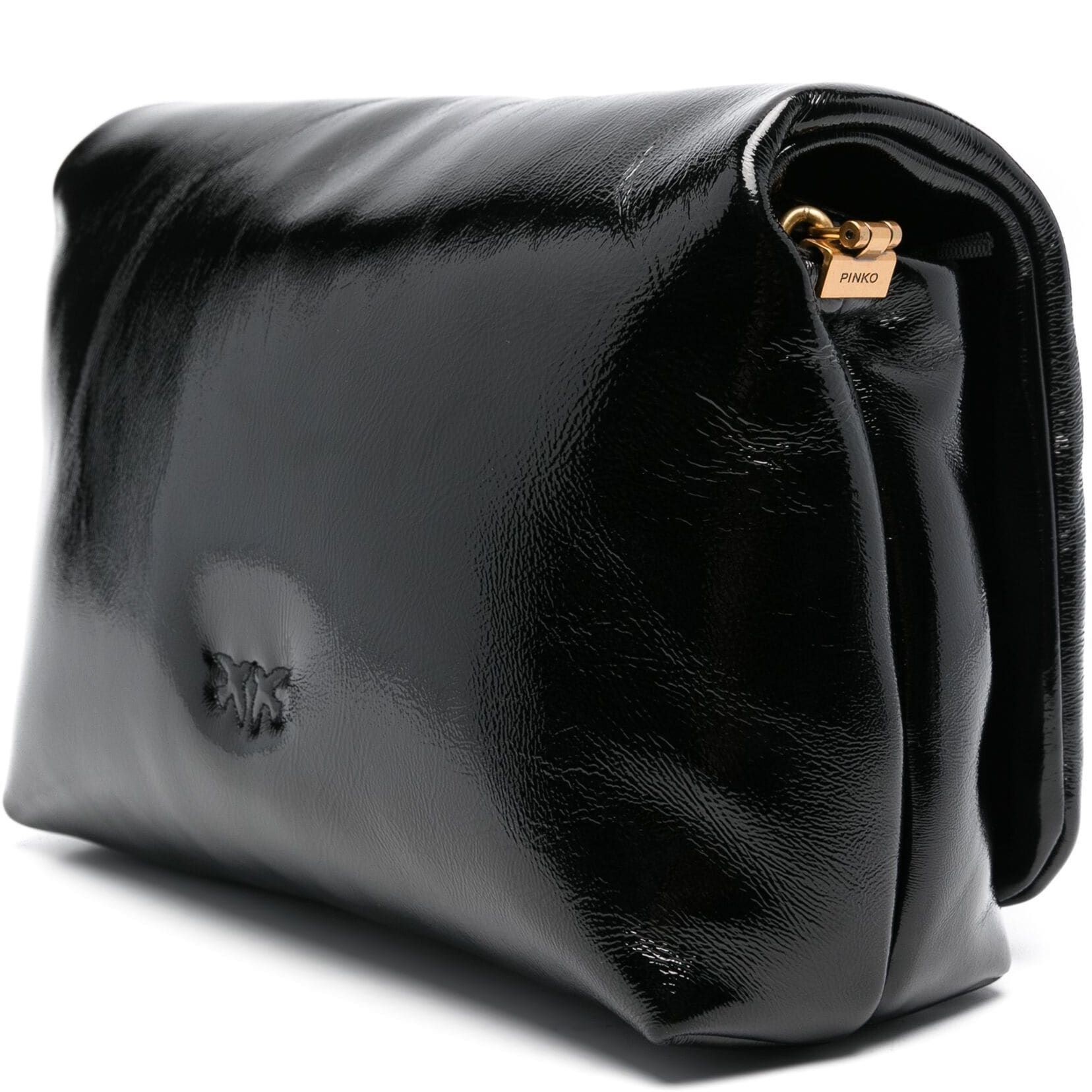 PINKO Rankinė per petį moterims, Juoda, Love leather crossbody bag 1