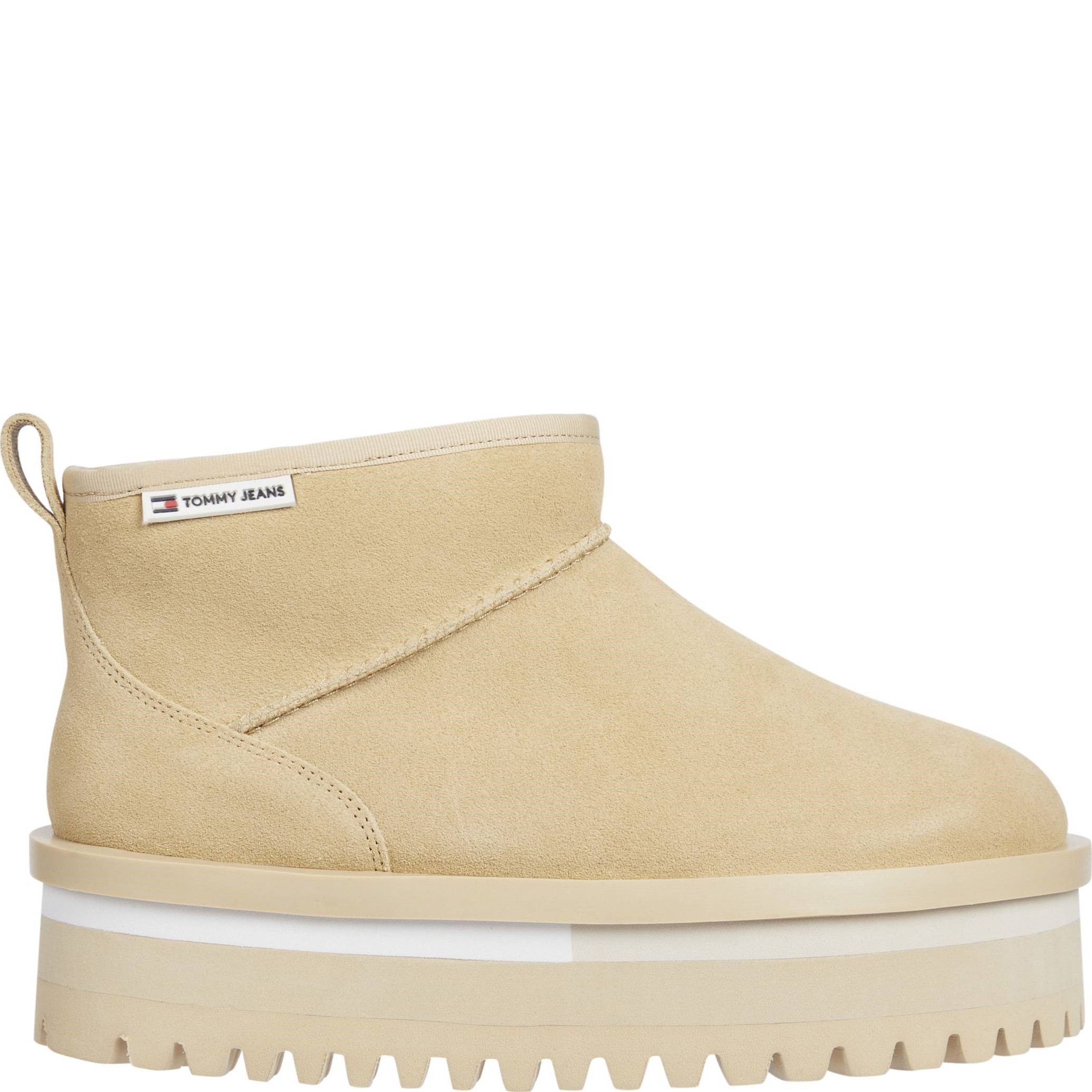 TOMMY JEANS Pašiltinti aulinukai moterims, Smėlio, Flatform boot 2