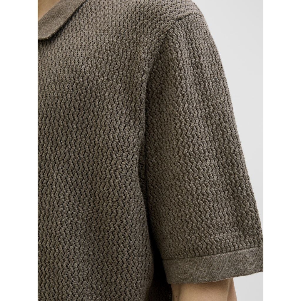 JACK & JONES Polo marškiniai trumpos rank. vyrams, Ruda, Blaarto knit polo 6