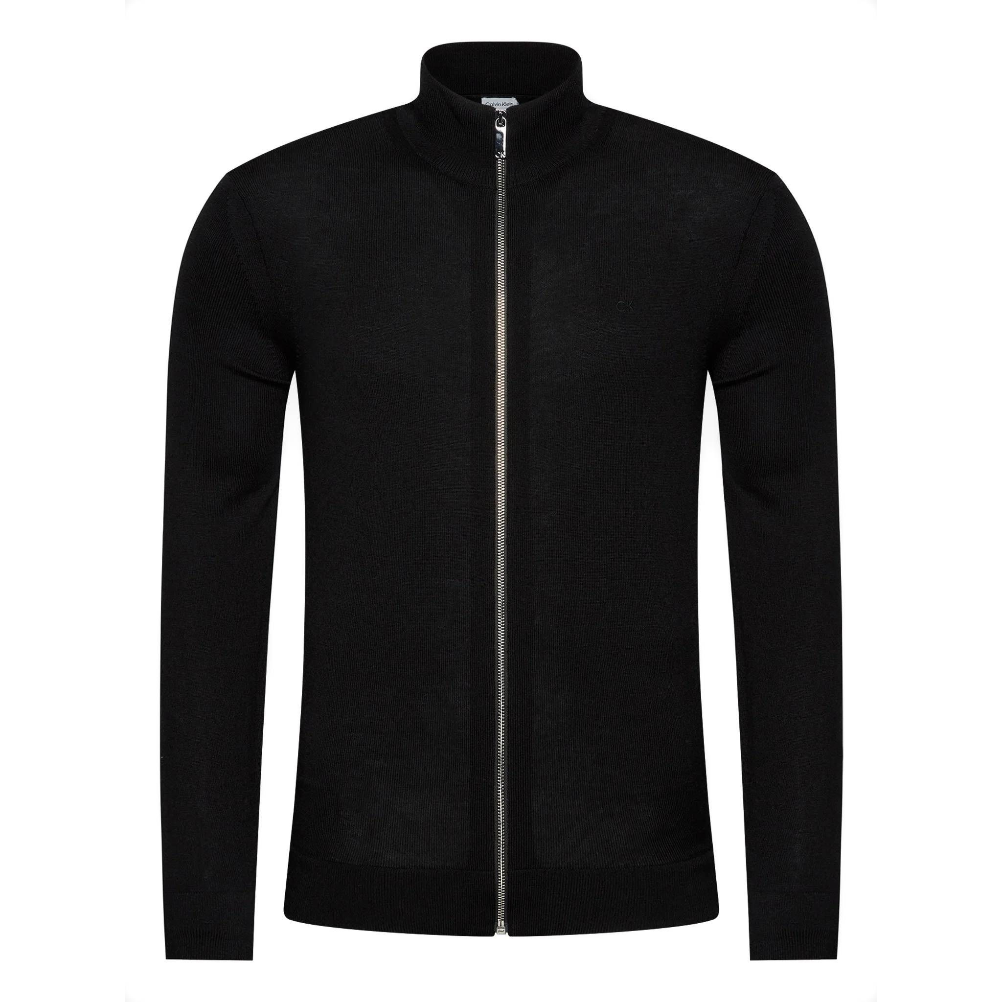 CALVIN KLEIN Lengva striukė vyrams, Juoda, Merino zip through jacket 1