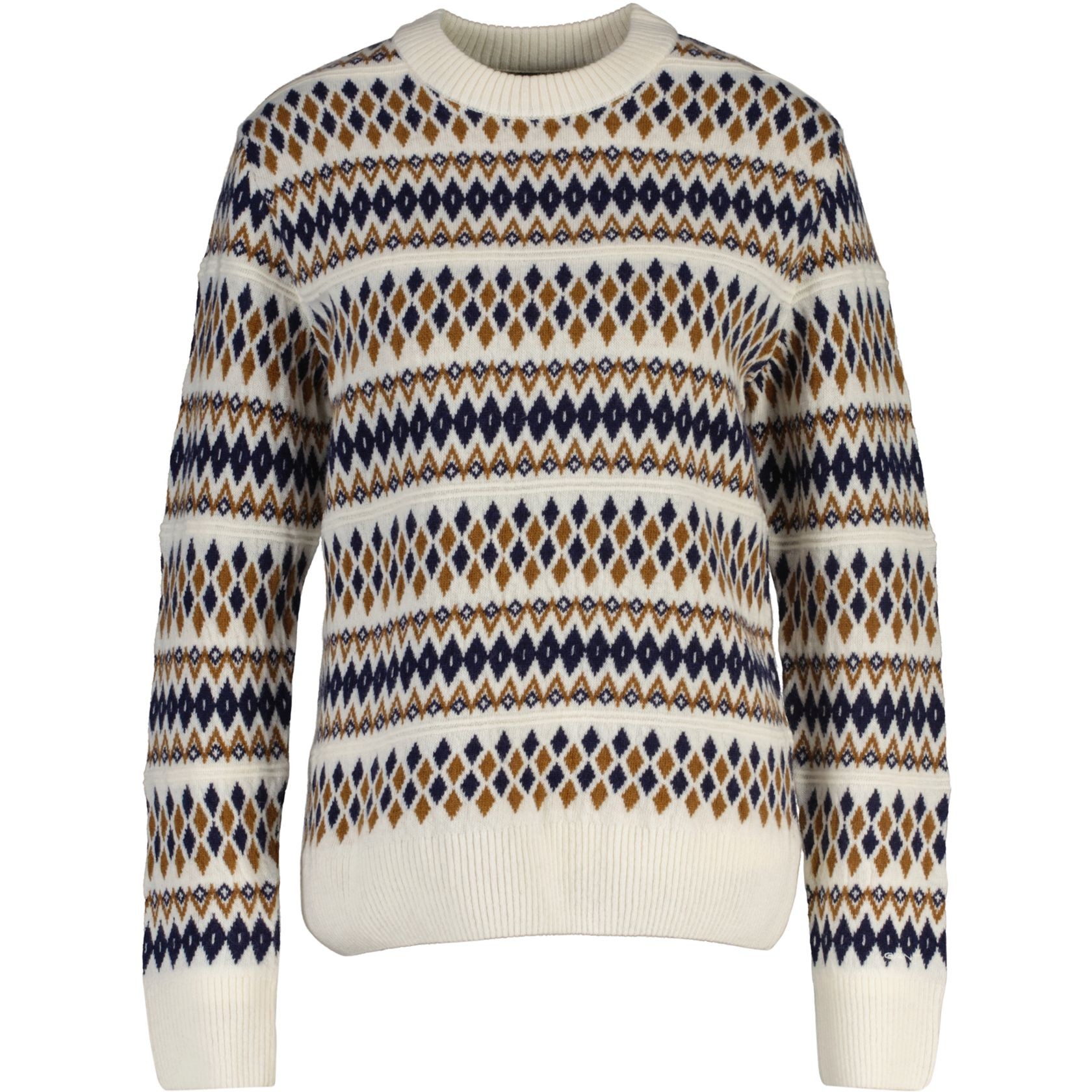 GANT Megztinis moterims, Smėlio, fairisle c-neck 1