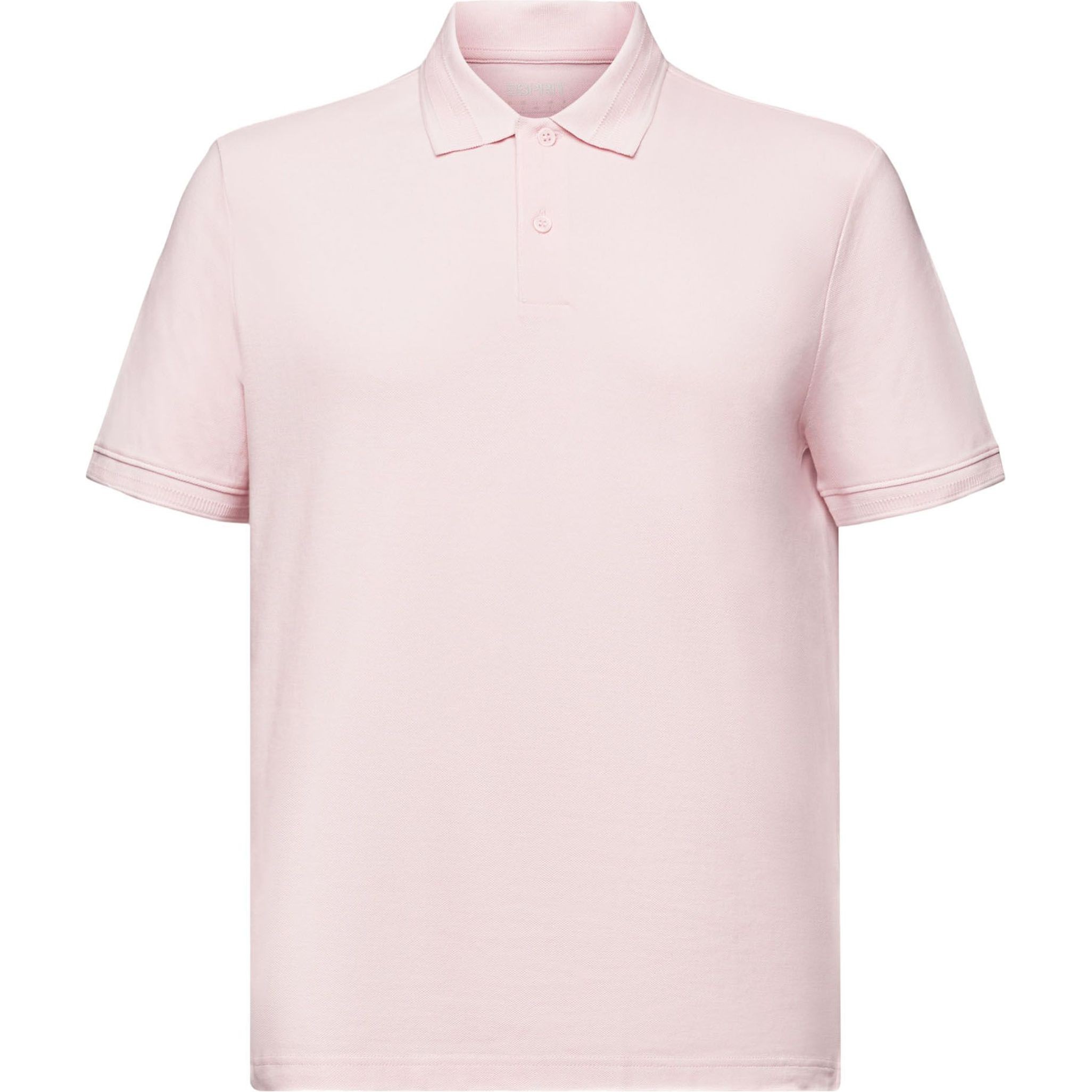 ESPRIT Polo marškiniai ilgos rank. vyrams, Rožinė, Cotton Pique Polo Shirt 1