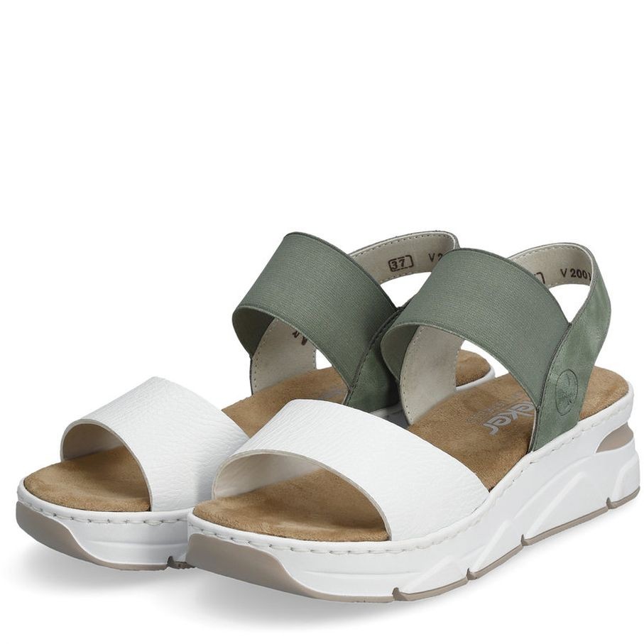 RIEKER Basutės moterims, Balta, SANDALS 10