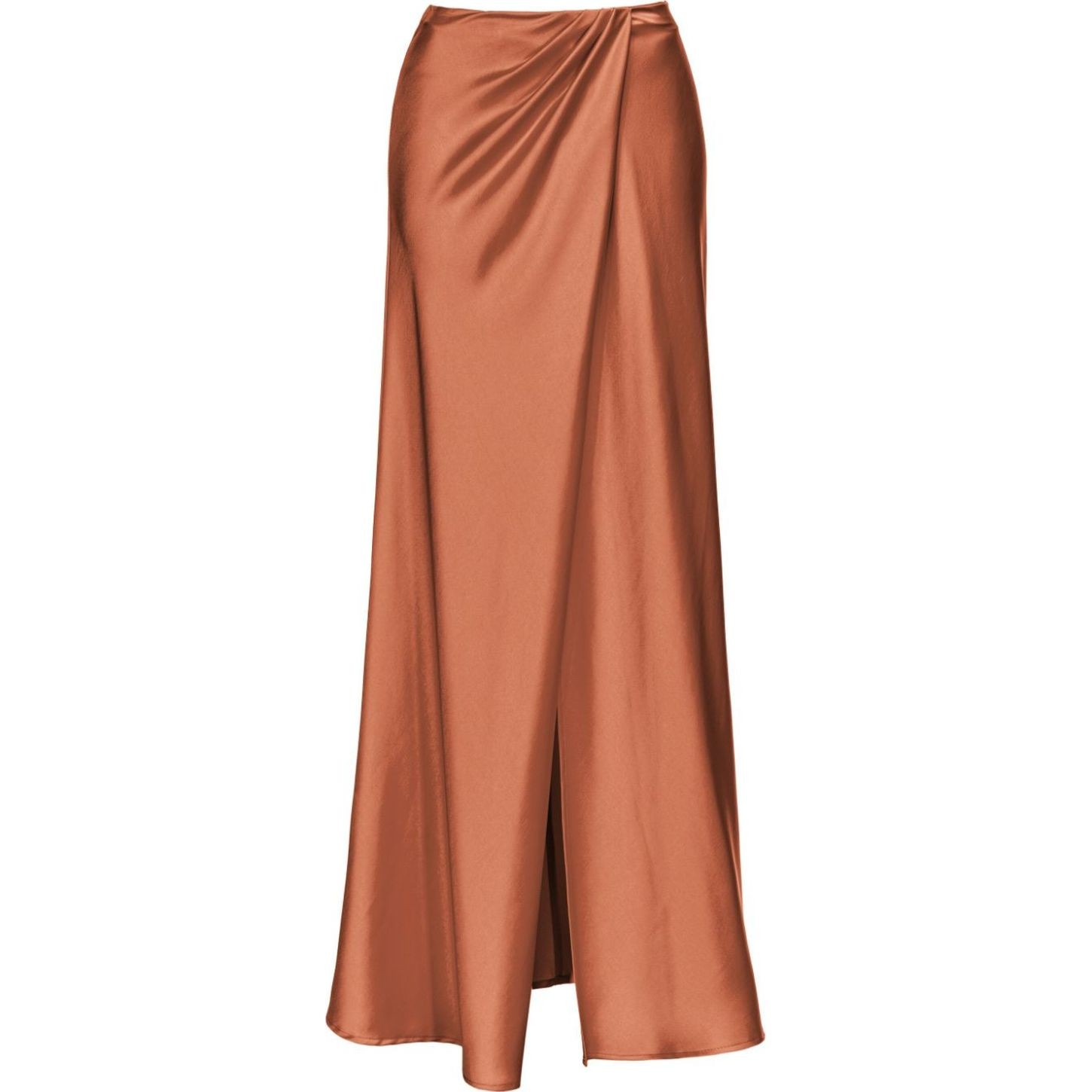 PINKO Midi sijonas moterims, Ruda, Elegant hammered satin skirt 1