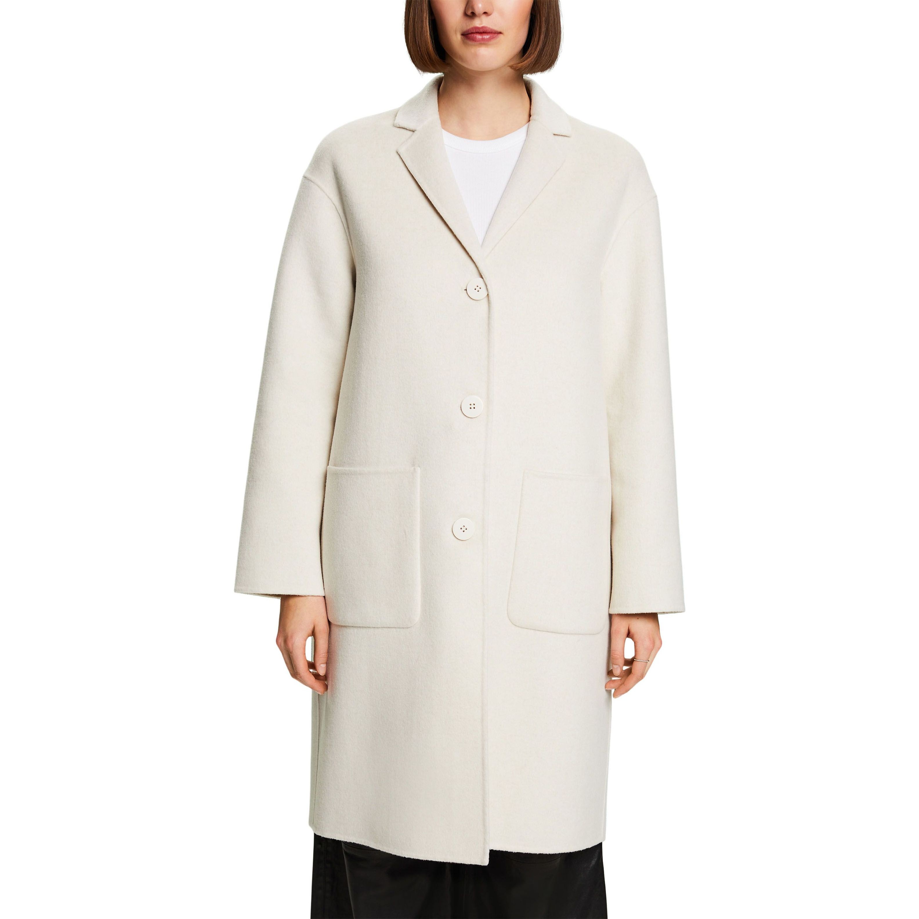 ESPRIT Paltas moterims, Pilka, Wool-Blend Coat 2