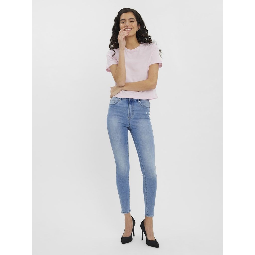 VERO MODA Aptempti džinsai moterims, Mėlyna, VMSOPHIA HR SKINNY J 5