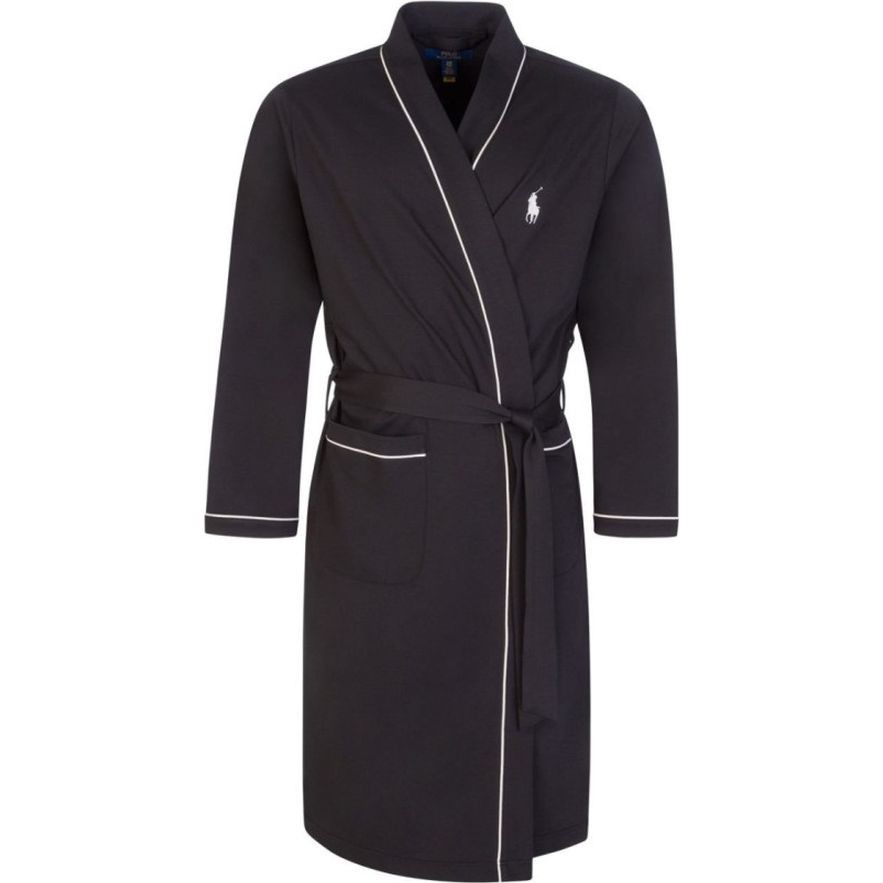 POLO RALPH LAUREN UW Chalatas vyrams, Juoda, Robe lounge 1