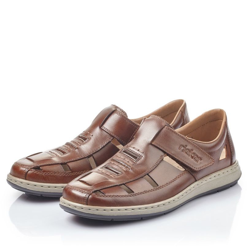 RIEKER Basutės vyrams, Ruda, SANDALS 5