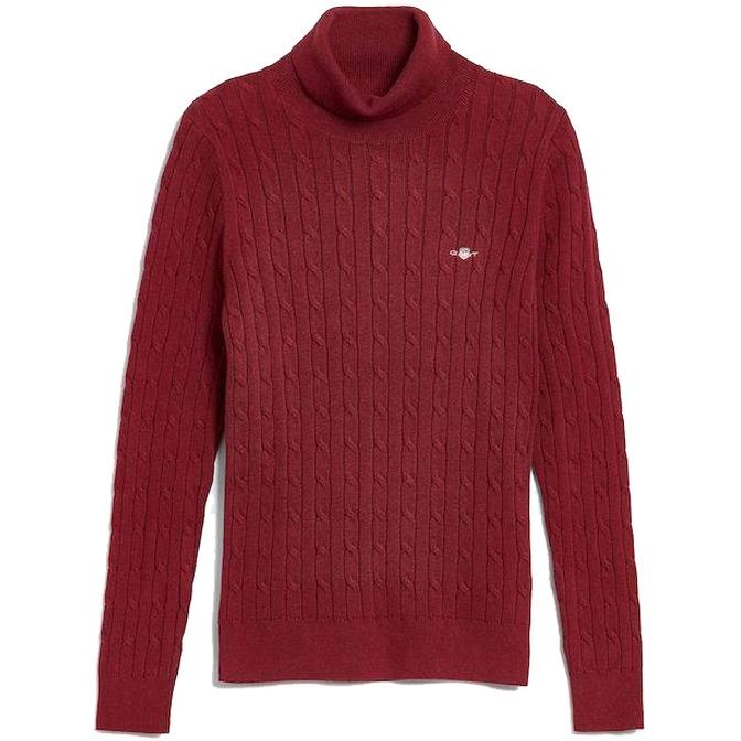 GANT Megztinis moterims, Raudona, STRETCH COTTON CABLE 1