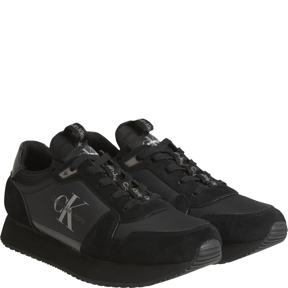 CALVIN KLEIN JEANS Sportiniai bateliai vyrams, Juoda, RUNNER SOCK LACEUP NY-LTH 1