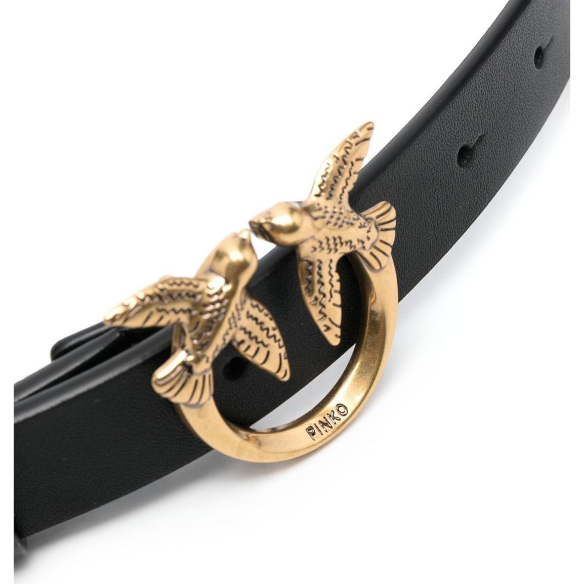 PINKO Diržas moterims, Juoda, Love birds belt with chain 2