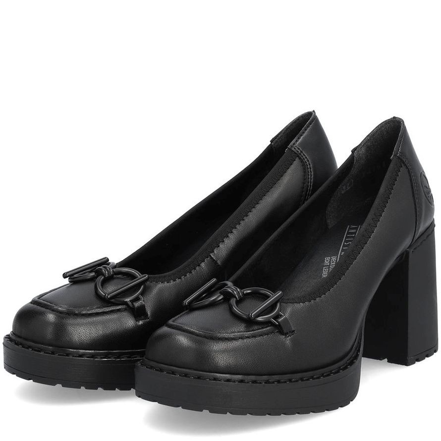 RIEKER Klasikiniai batai moterims, Juoda, FORMAL 10