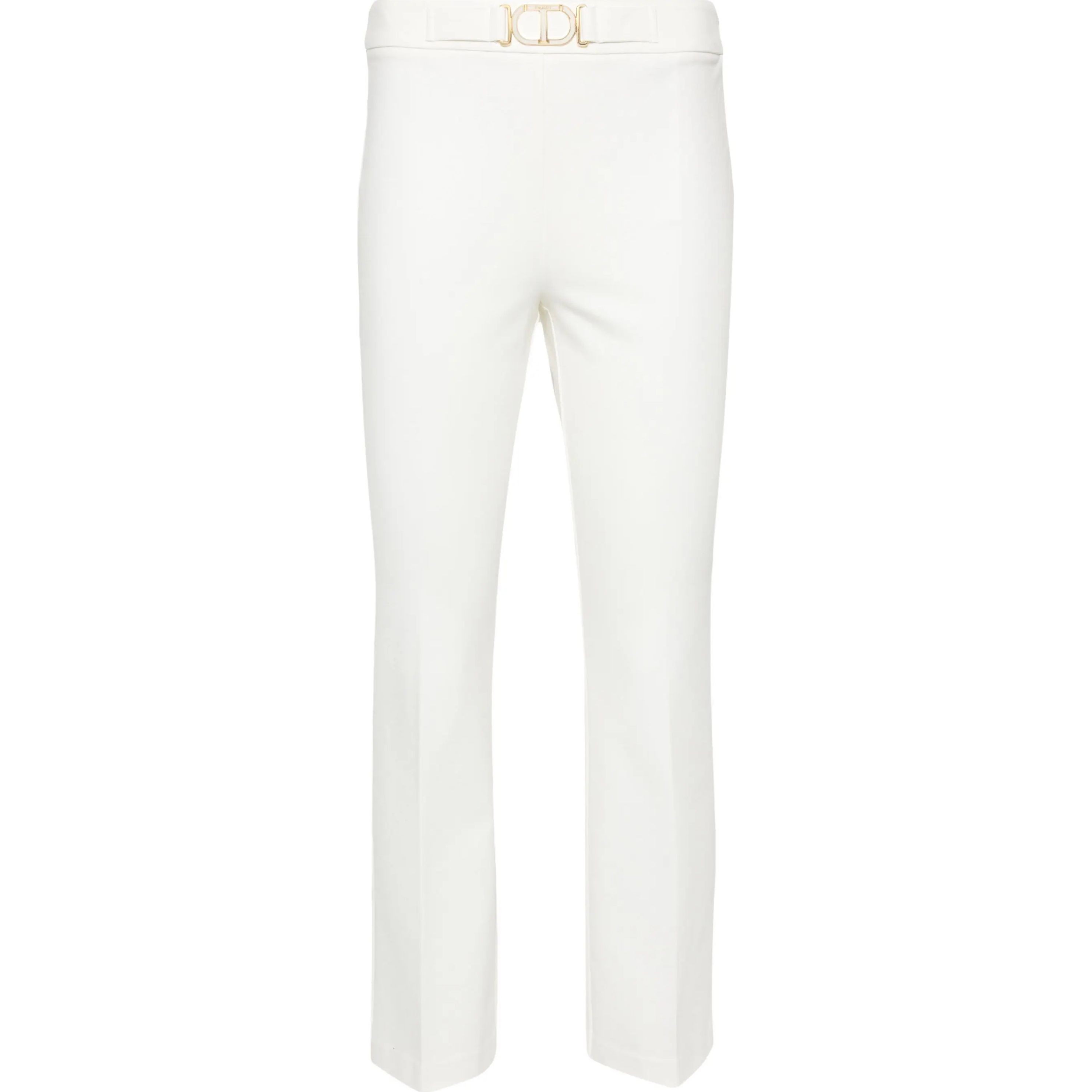 TWINSET Kelnės moterims, Mėlyna, Logo-buckle tailored trousers
