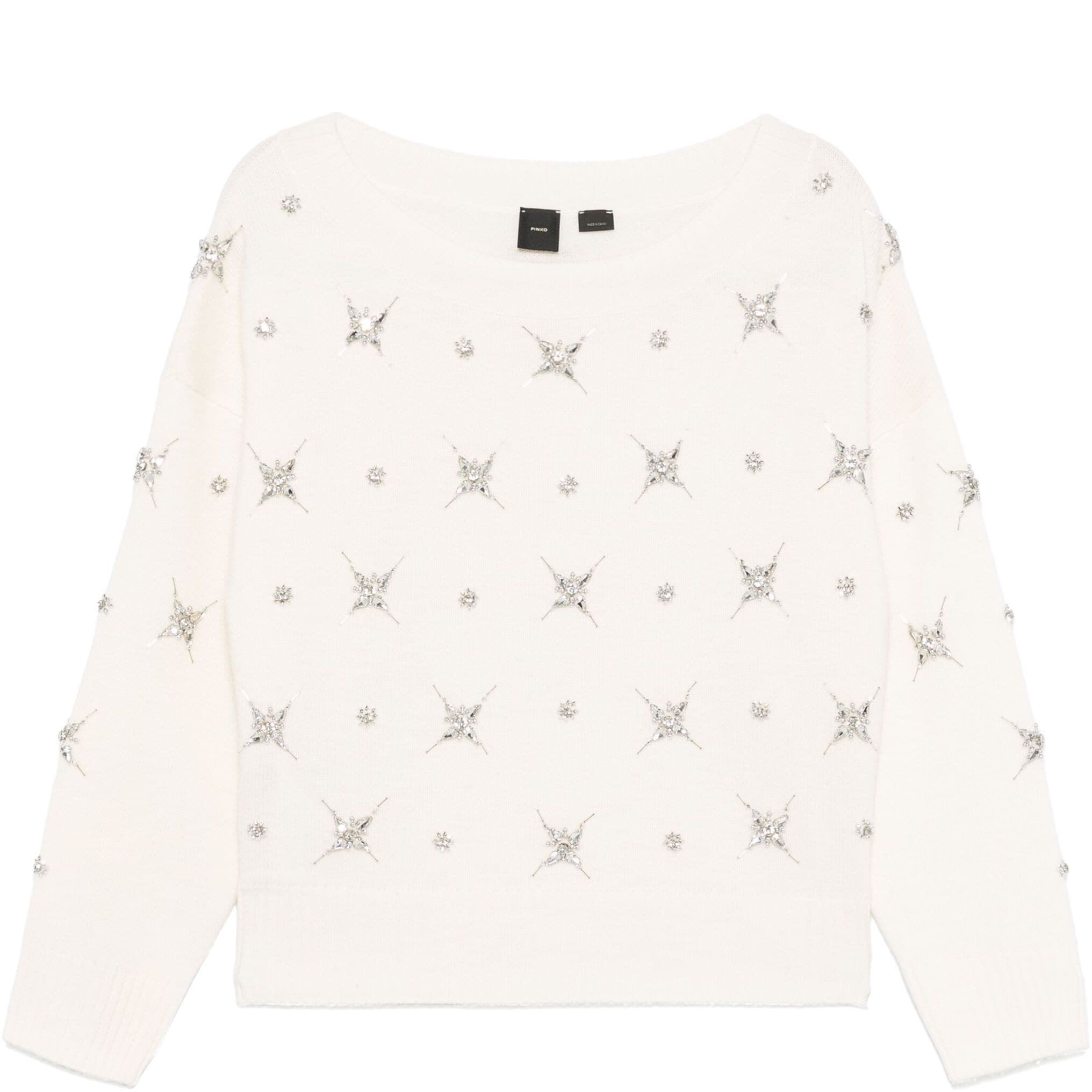 PINKO Megztinis moterims, Balta, Scottish fold sweater