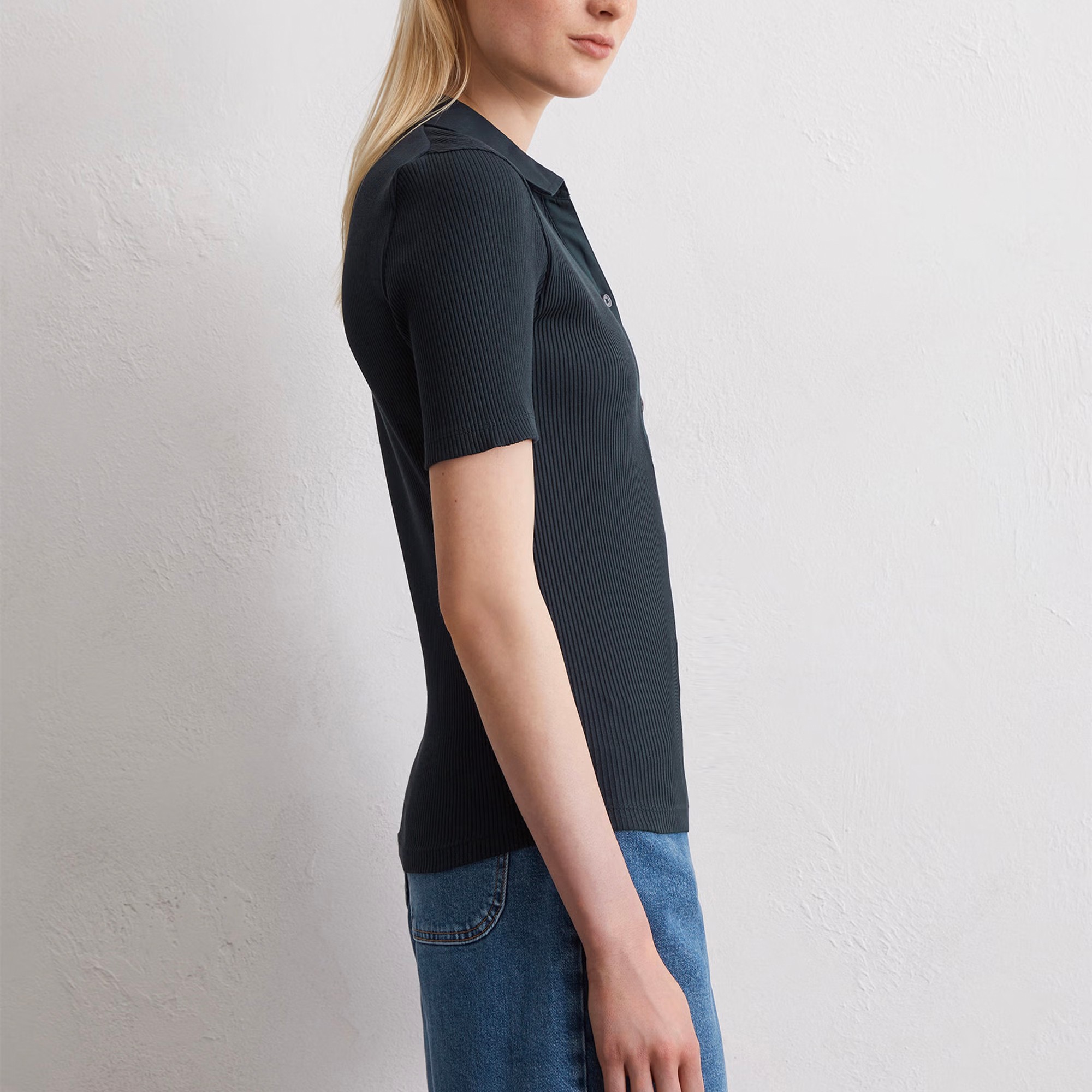 MARC O'POLO Polo marškiniai trumpos rank. moterims, Mėlyna, 506215653001 Polo short 6