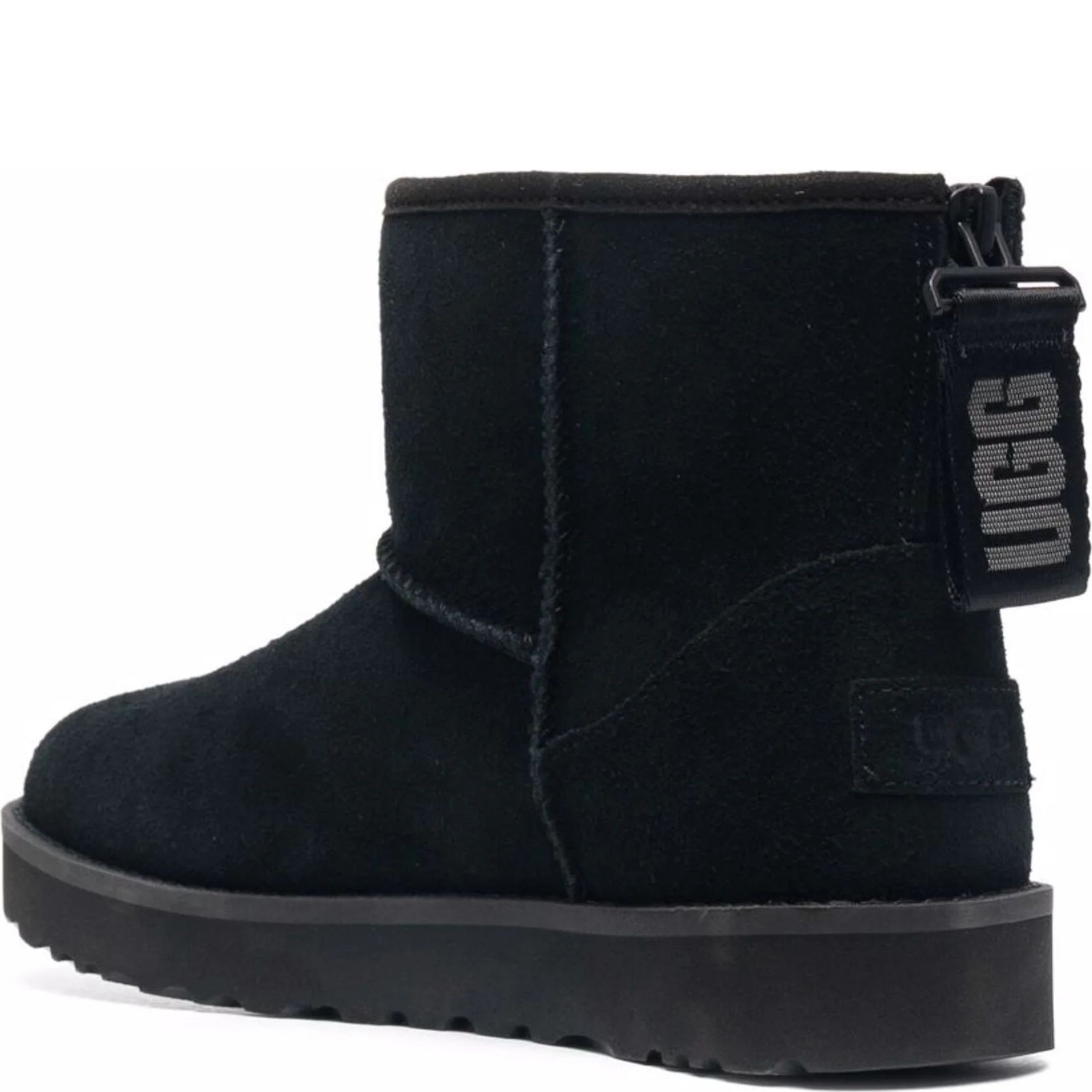 UGG Aulinukai moterims, Juoda, Classic Mini Logo Zip BOOTIES 3