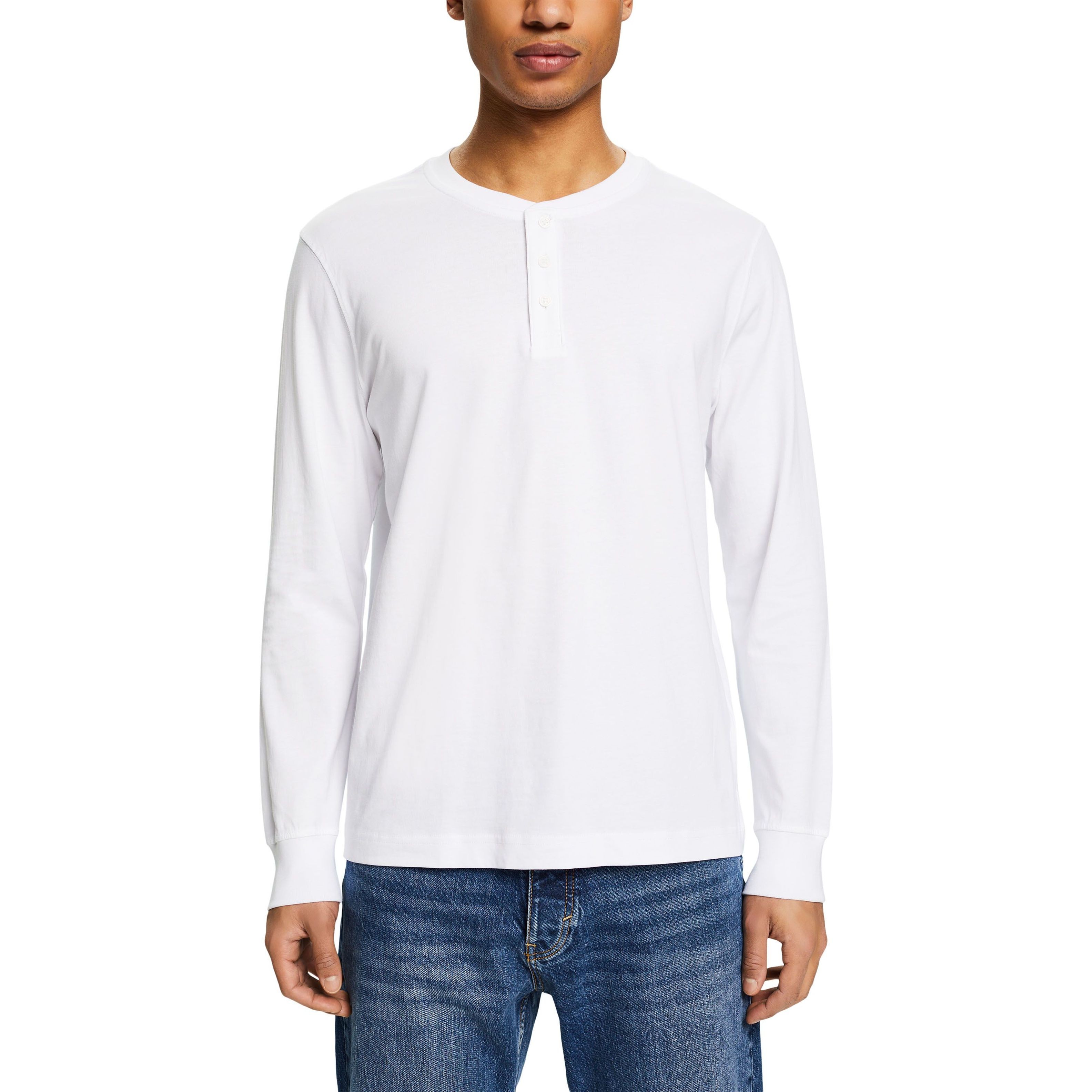 ESPRIT Marškinėliai vyrams, Balta, T-shirts long sleeve 2