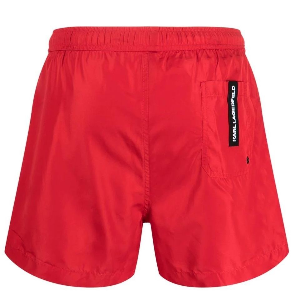 KARL LAGERFELD Apatinė kostiumėlio dalis vyrams, Raudona, Karl logo short boardshorts 2