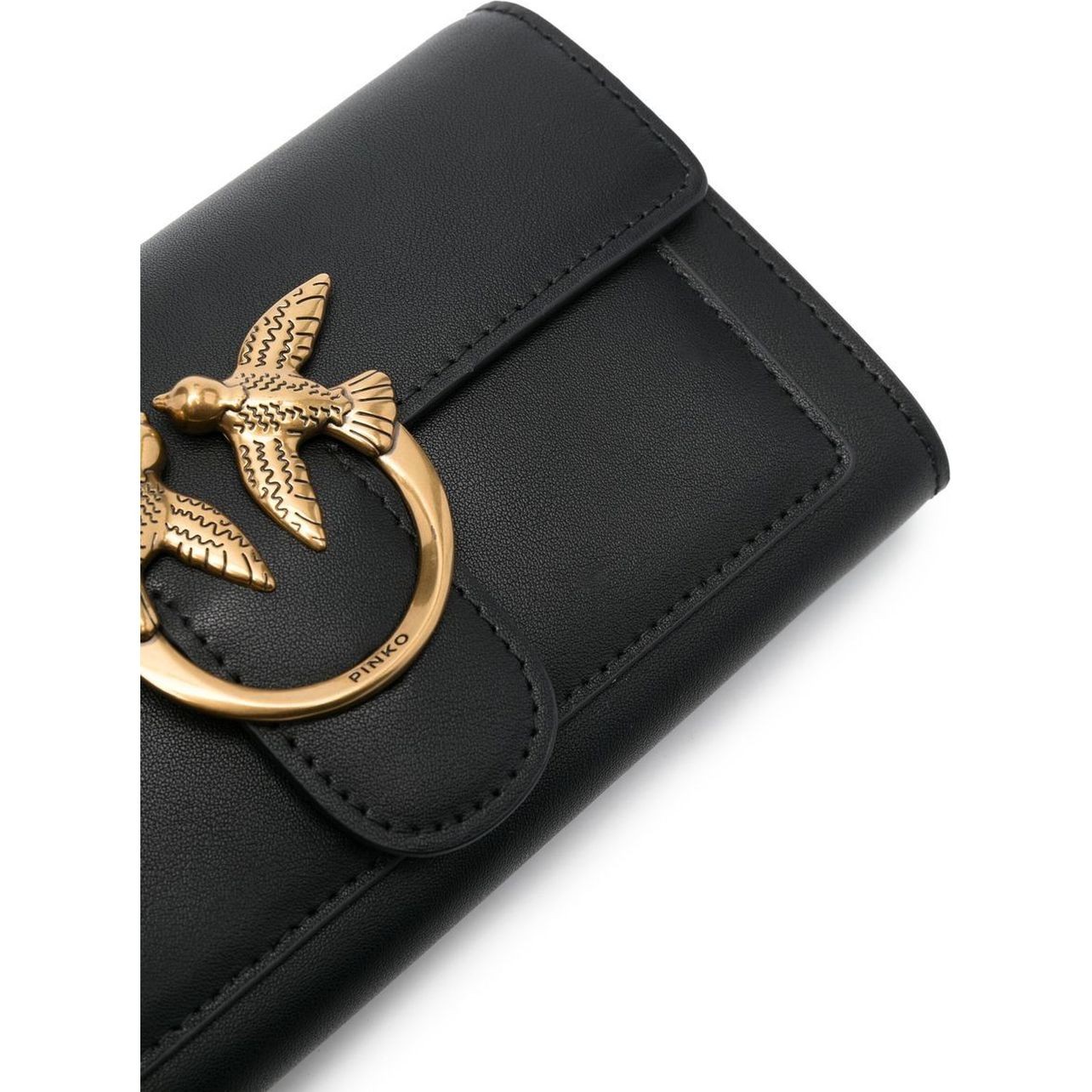 PINKO Rankinė per petį moterims, Juoda, Love mini icon crossbody bag 3