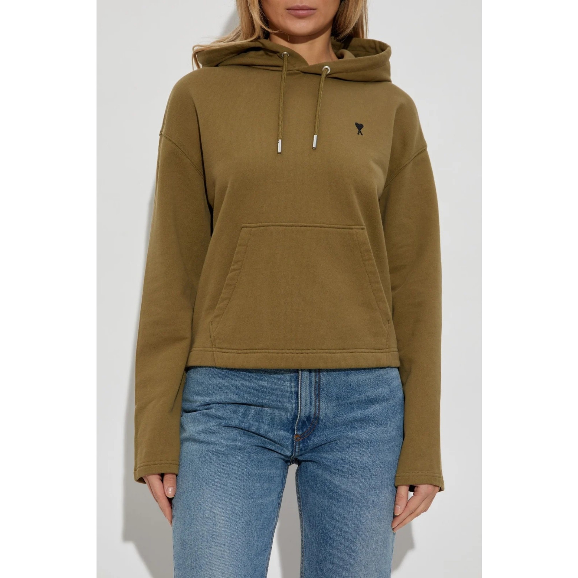 AMI PARIS Džemperis moterims, Balta, Contrasted ami de coeur hoodie 2